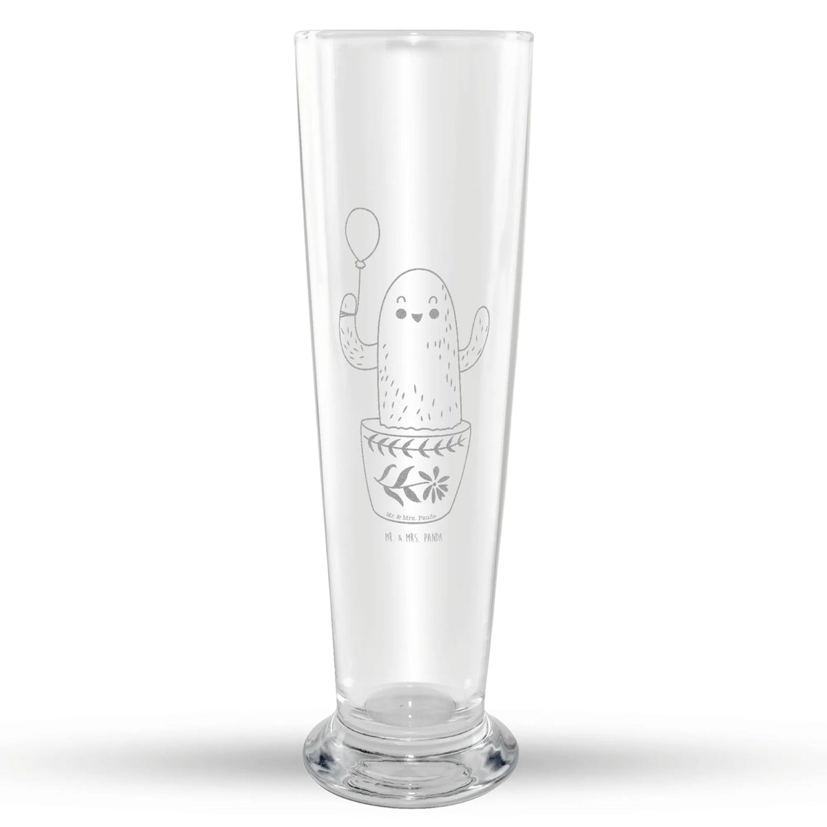 Weizenglas Kaktus Luftballon Bierglas, Weizen Glas, Weißbierglas, Bier Glas, Mr & Mrs Panda Weizenglas, Weizenbier Glas, Kakteen, Kaktus, Stress, Luftballon, Prüfung, Freund, Büro, Freundin, Büroalltag, Neustart, Freude, Ausbildung