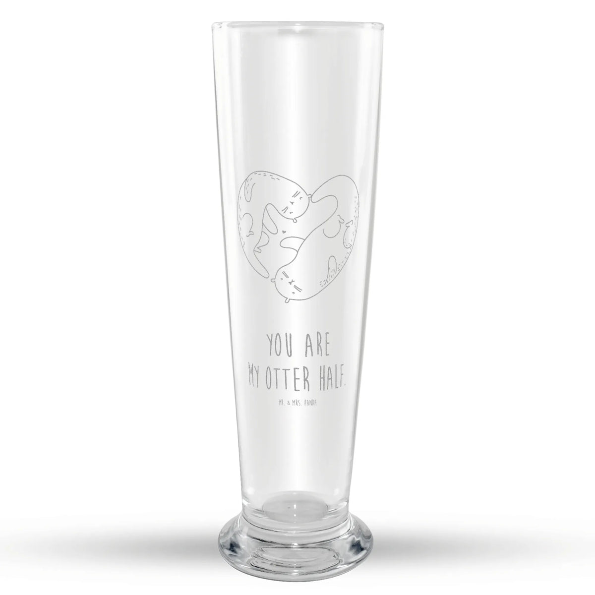Weizenglas Otter Herz Weißbierglas, Mr & Mrs Panda Weizenglas, Weizen Glas, Weizenbier Glas, Bier Glas, Bierglas, Otter, Fischotter, Seeotter, Bessere Hälfte, Love You, Liebesbeweis, Herz, Jahrestag, Verlobung, Hochzeitstag, Liebe, Gemeinsames Leben, Liebesgeschenk