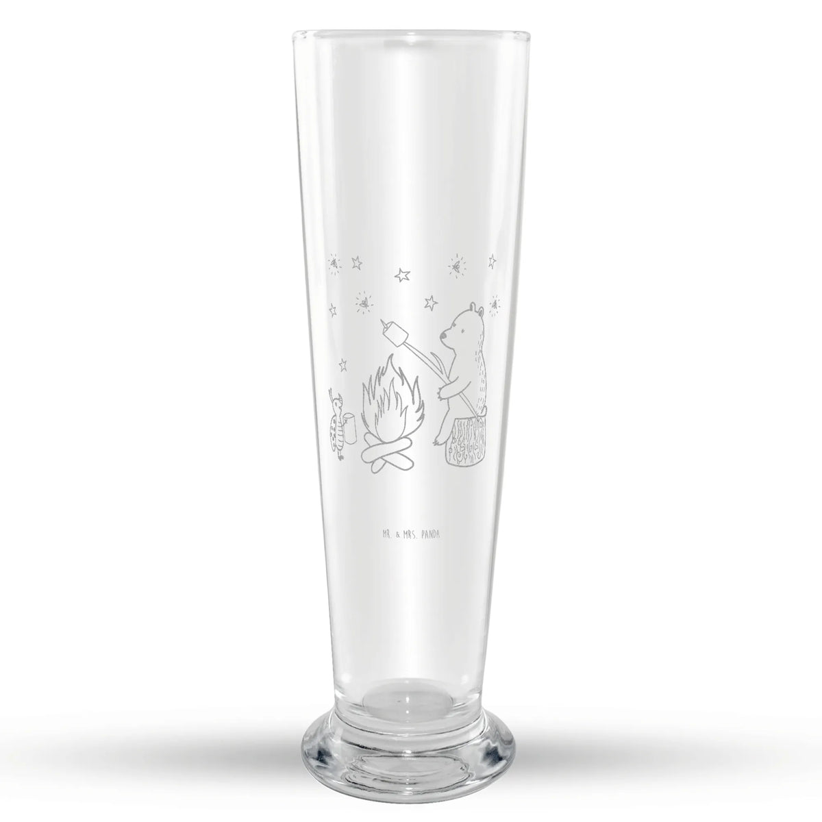 Weizenglas Bär & Marienkäfer Lagerfeuer Weißbierglas, Weizenbier Glas, Weizen Glas, Bierglas, Bier Glas, Mr & Mrs Panda Weizenglas, Teddy, Bär, Teddybär, Lagerfeuer
