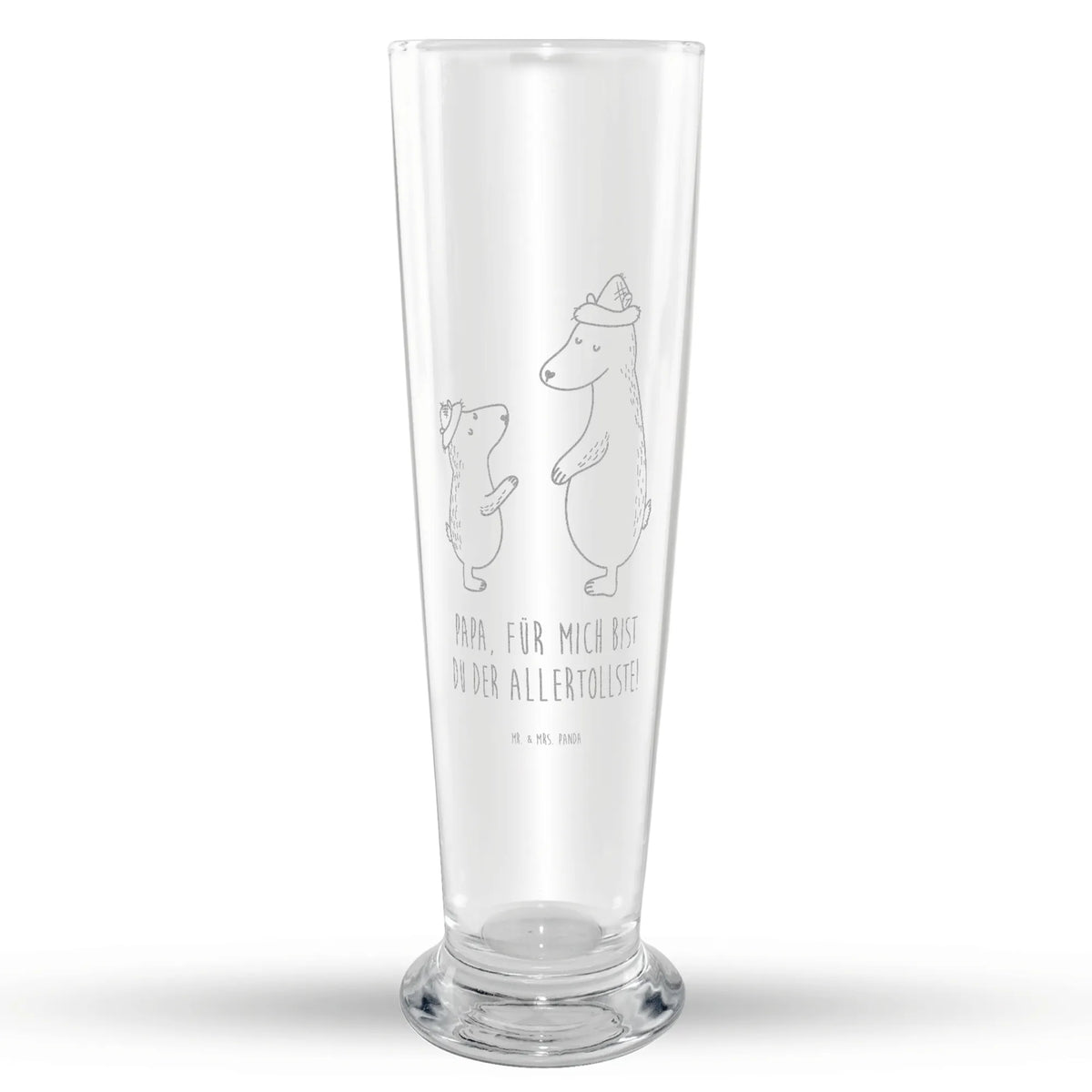 Weizenglas Bären mit Hut Weizen Glas, Mr & Mrs Panda Weizenglas, Weißbierglas, Bier Glas, Weizenbier Glas, Bierglas, Muttertag, Vatertag, Mama, Papa, Oma, Opa, Familie, Schwester, Bruder, Kinder, Kind, Lieblingsmensch, Dad, Daddy, Sohn, Papi, Söhne, Paps, Bär, Family, Bären, Vater-Sohn, Vater, Vorbild