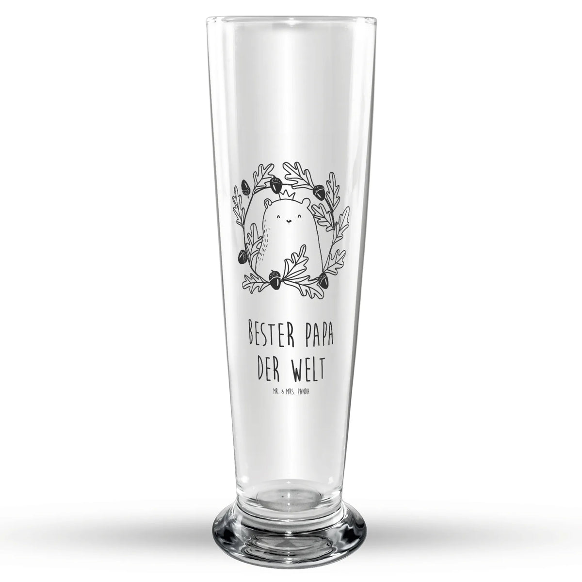 Weizenglas Bär König Weißbierglas, Weizenbier Glas, Weizen Glas, Bier Glas, Bierglas, Mr & Mrs Panda Weizenglas, Teddy, Bär, Teddybär, Papa, Weltbester Papa, Papa Bär, Vater, Daddy, Bester Papa, Dad, Vatertag, Bester Vater, Papi