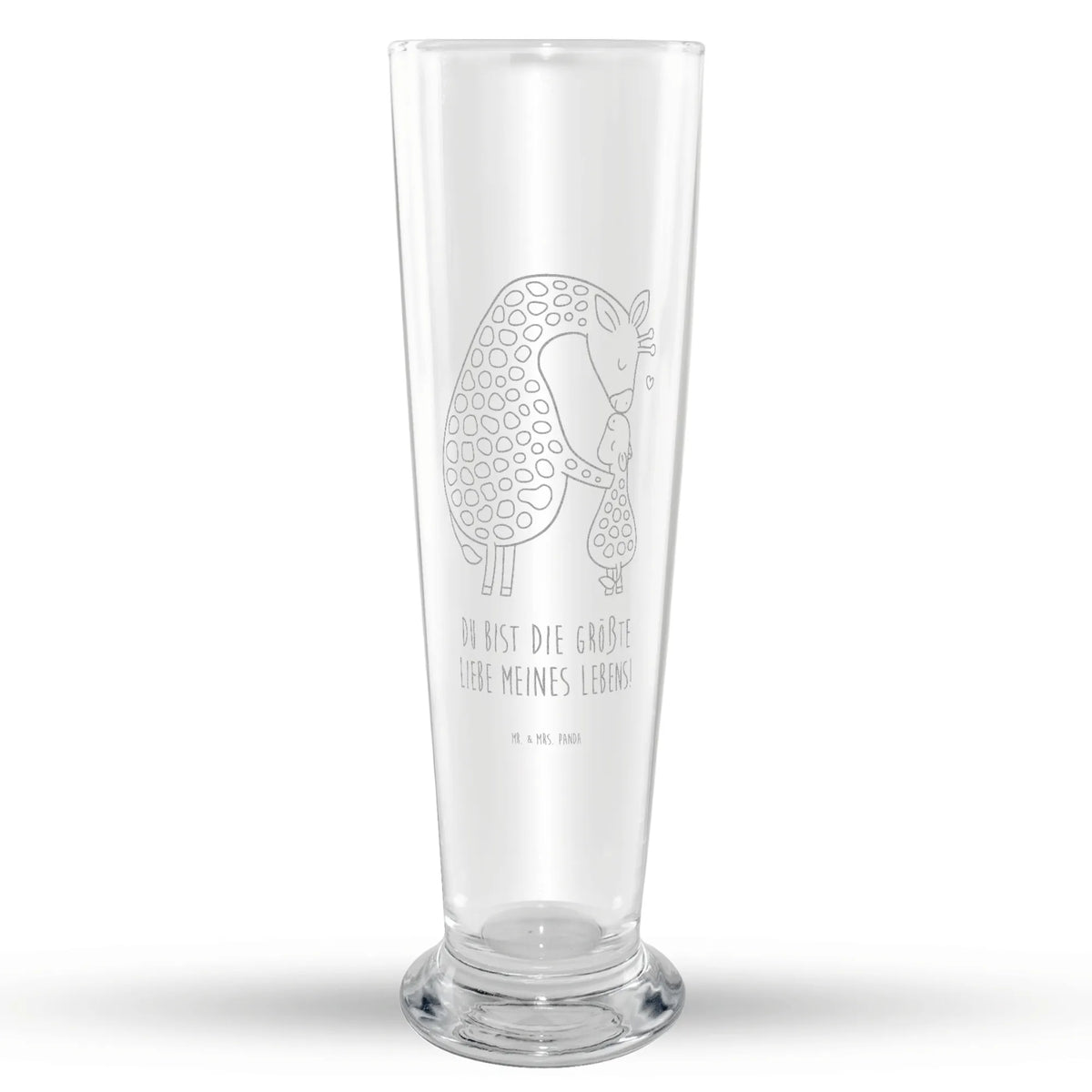 Weizenglas Giraffe Kind Bier Glas, Bierglas, Weizenbier Glas, Weißbierglas, Weizen Glas, Mr & Mrs Panda Weizenglas, Wildtiere, Afrika, Sohn, Giraffe, Mama, Lieblingsmensch, Tochter, Mutter, Kind