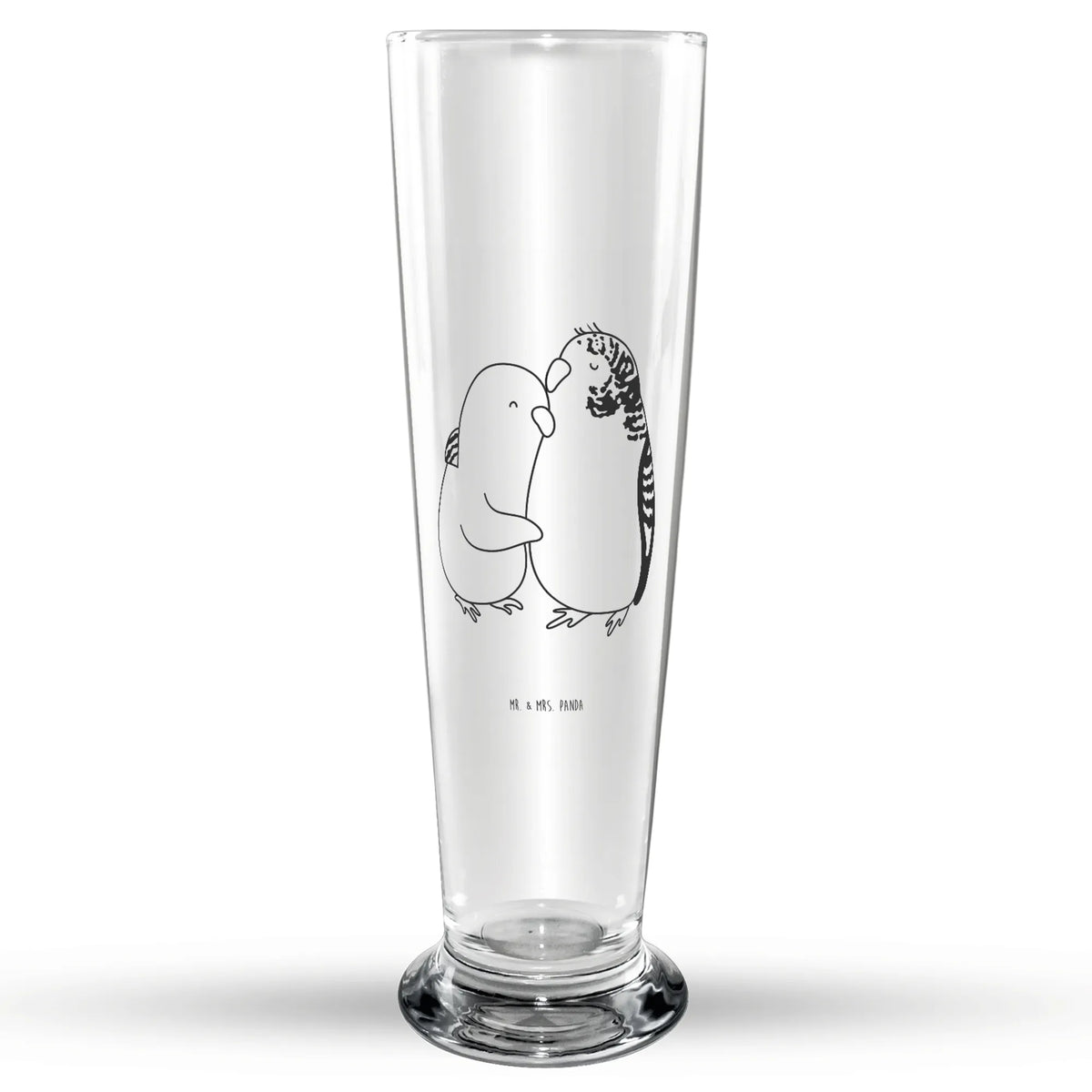 wheat glass Parakeets in love Mr & Mrs Panda Weizenglas, Weizenbier Glas, Weizen Glas, Bier Glas, Weißbierglas, Bierglas, Verlobung, Freund, Heiraten, Partner, Heiratsantrag, Liebesgeschenk, Hocheitstag, Ehemann, Freundin, Ehefrau, Jahrestag, Liebe, Wellensittich, Vögel, Kuscheln, Vertrauen, Nähe