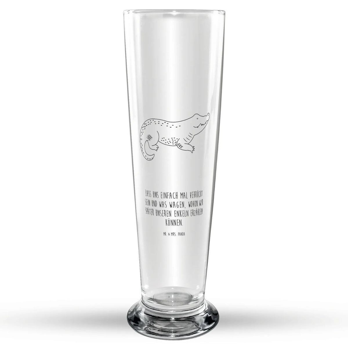 Weizenglas Krokodil Mr & Mrs Panda Weizenglas, Weizen Glas, Weißbierglas, Bierglas, Weizenbier Glas, Bier Glas, Meer, Urlaub, Meerestiere, Abenteuerlust, Spontan sein, Krokodile, Verrückt sein, Lieblingsmensch, Reiselust, Freundin, Beste Freundin, Krokodil