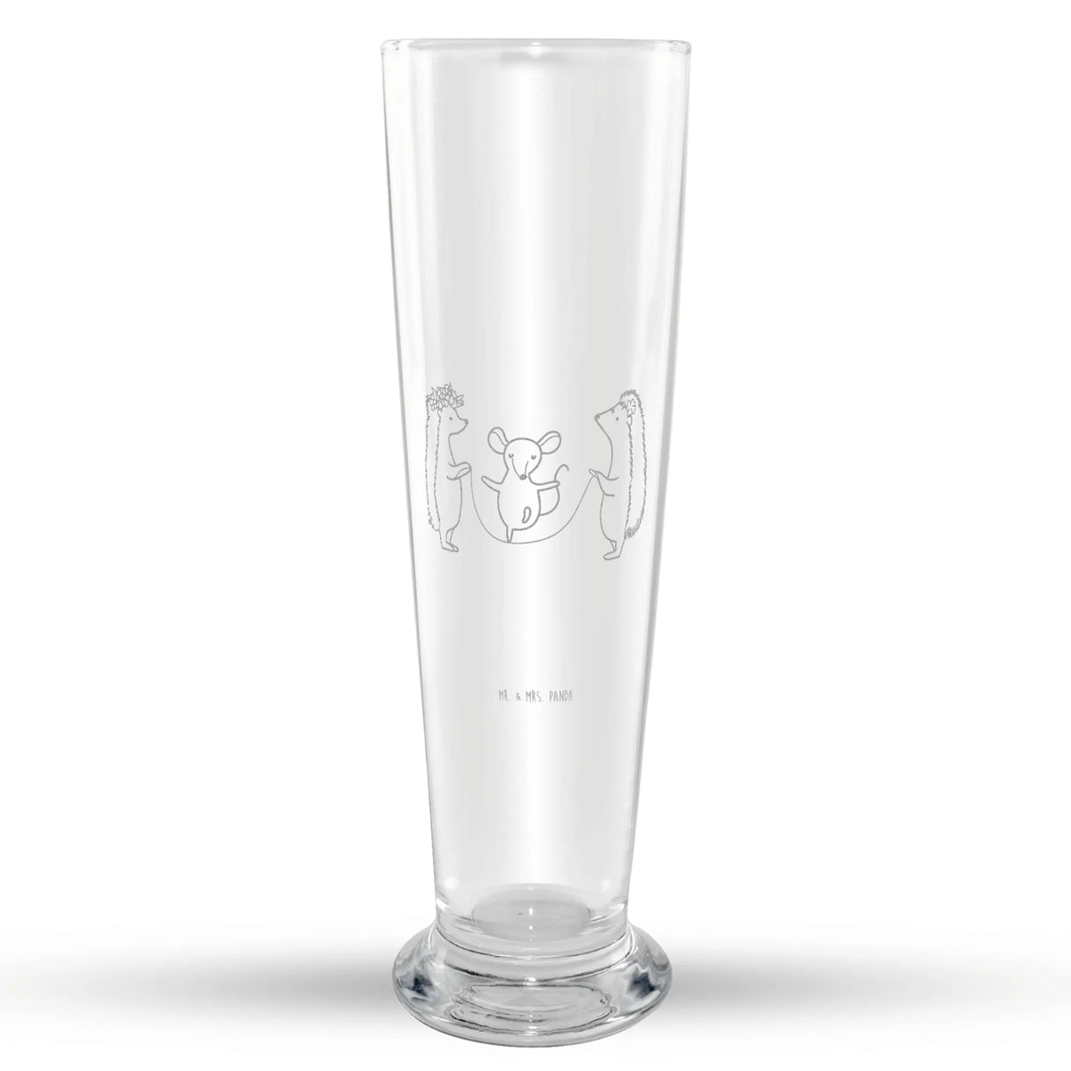 Weizenglas Igel Seilhüpfen Weizen Glas, Weizenbier Glas, Bier Glas, Bierglas, Weißbierglas, Mr & Mrs Panda Weizenglas, Lustige Sprüche, Tiere, Tiermotive, Gute Laune, Maus, Kinder, Seilspringen, Kindergarten, Seilhüpfen, Igel