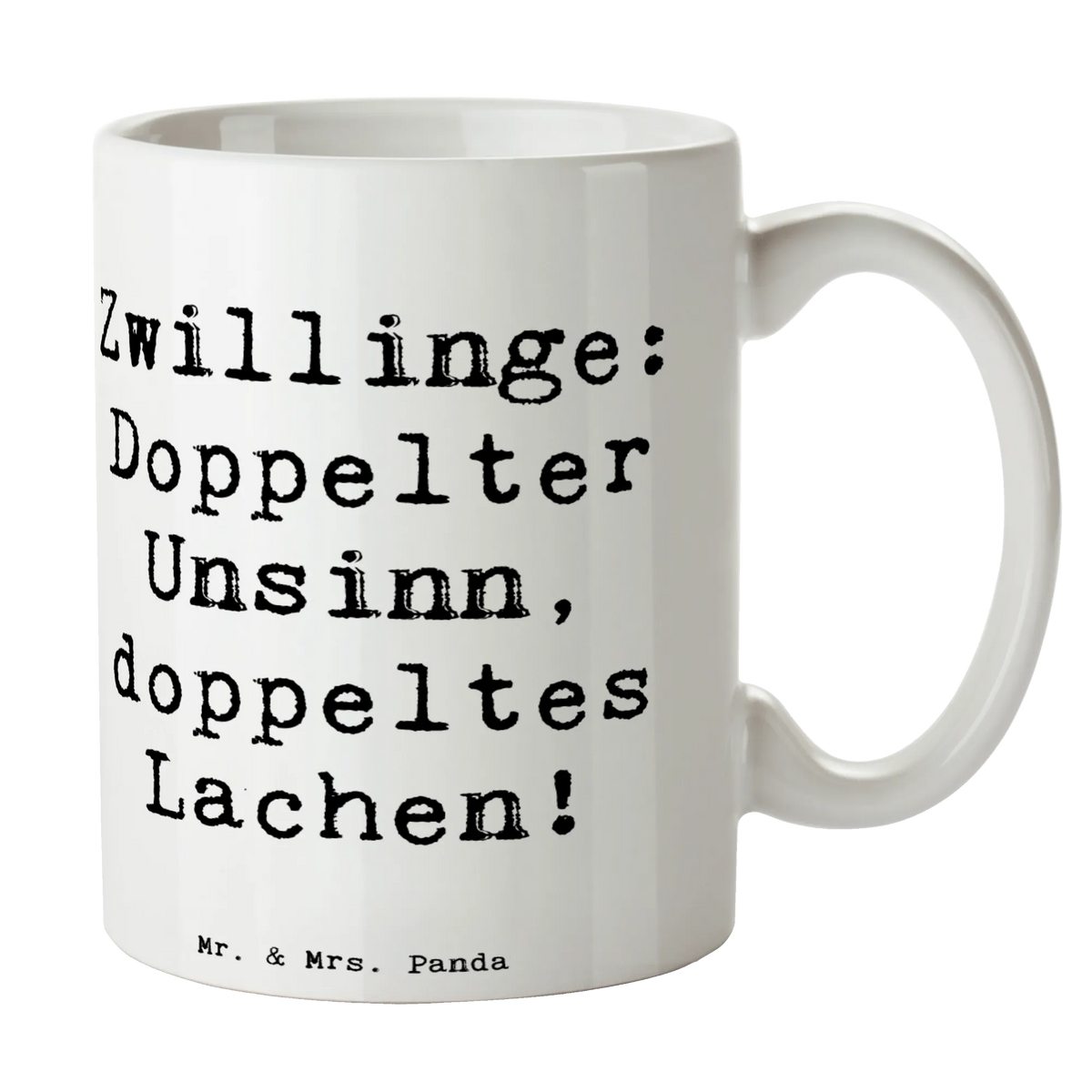 Kubek Cytat Zwillinge: Doppelter Unsinn, doppeltes Lachen! Dzień Ojca, Rodzina, Dzień Matki, brat, siostra, tata, babcia, dziadek