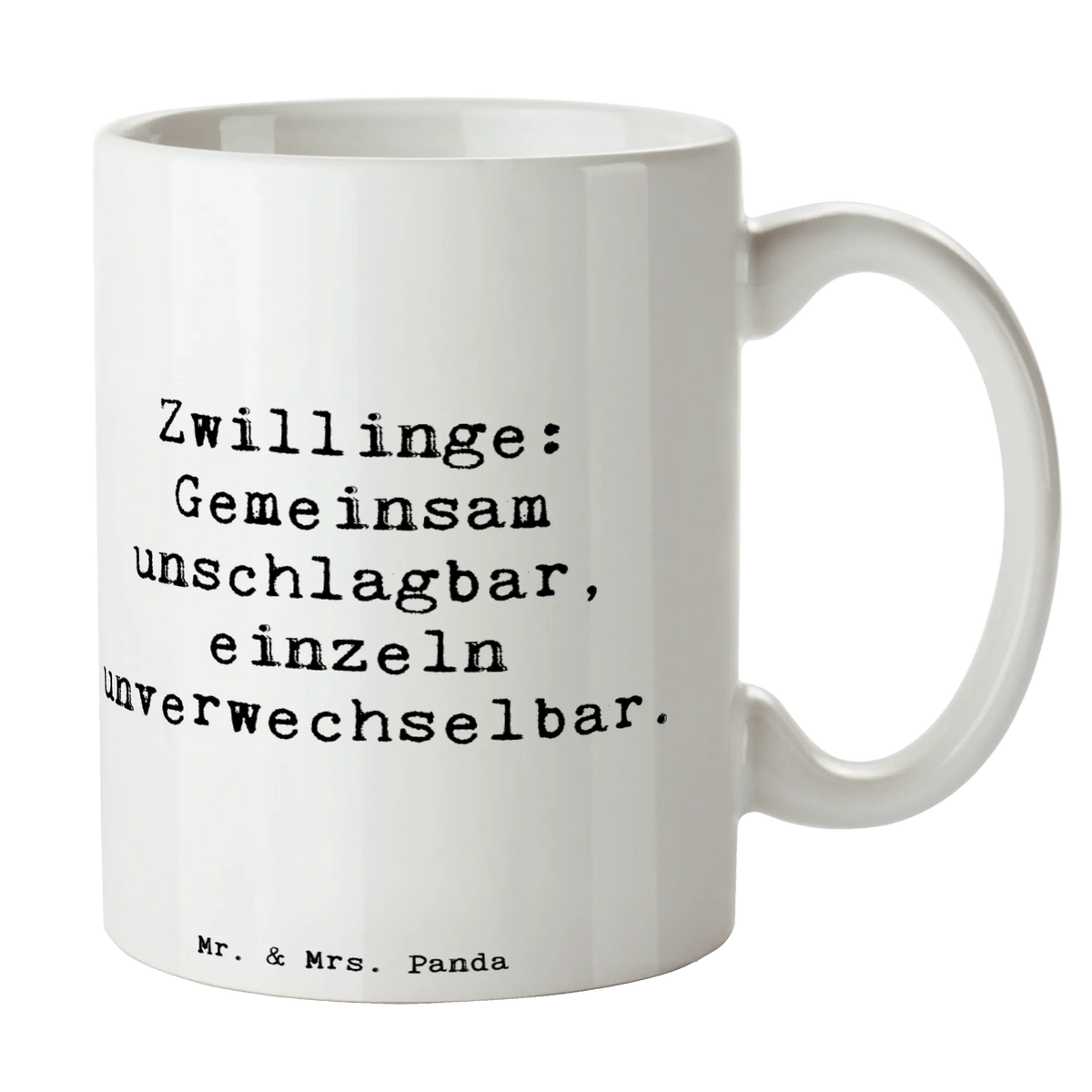 Kubek Cytat Zwillinge: Gemeinsam unschlagbar, einzeln unverwechselbar. Rodzina, Dzień Ojca, Dzień Matki, brat, siostra, tata, babcia, dziadek
