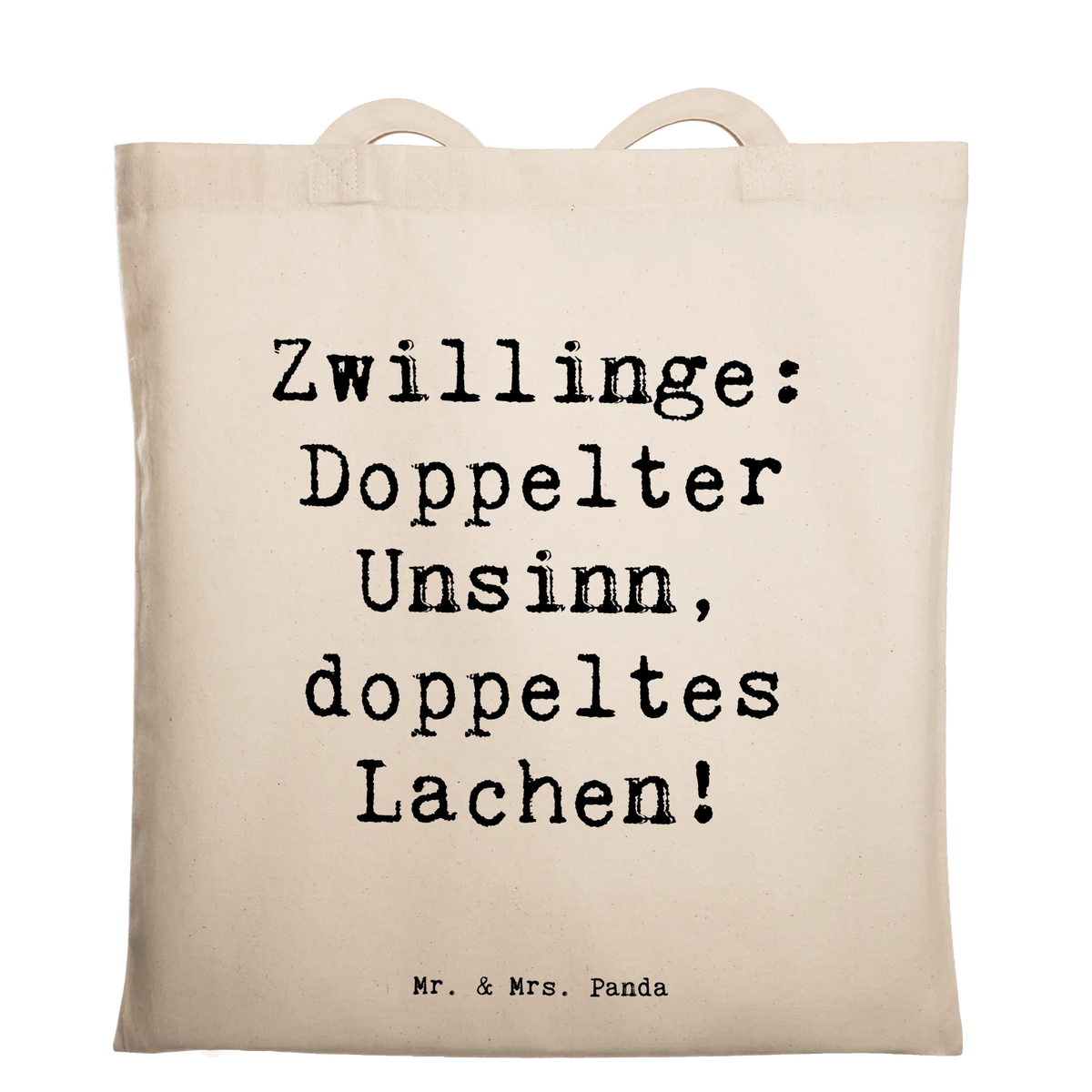Tote bag Saying Zwillinge: Doppelter Unsinn, doppeltes Lachen! Father's Day, Mother's Day