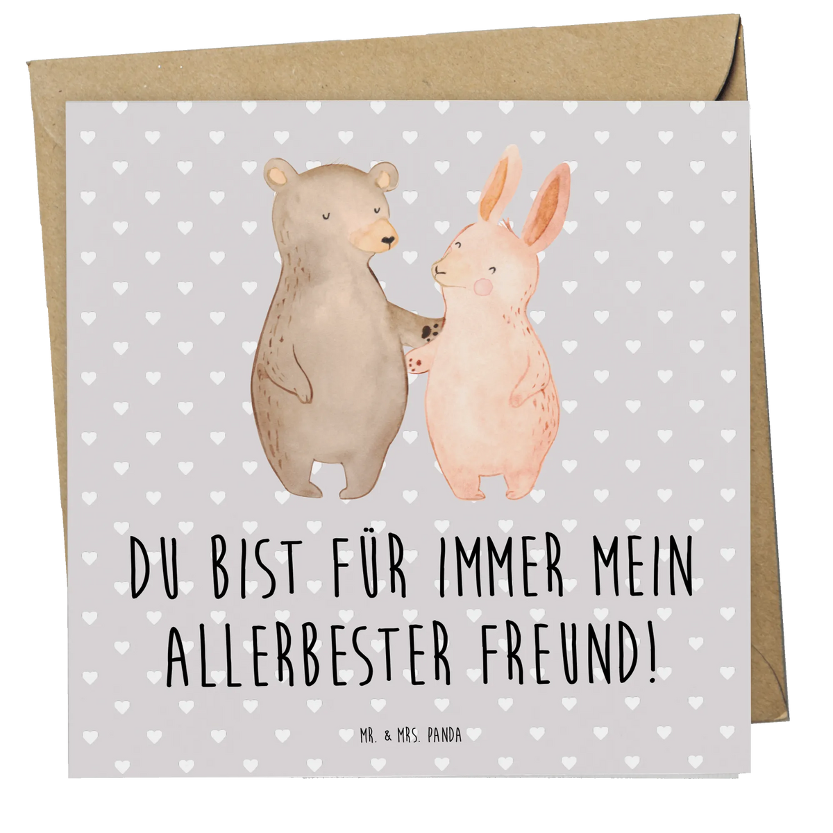 Deluxe Karte Bär und Hase Umarmen Klappkarte, doppelkarte, Glückwunschkarte, faltkarte, Grußkarte, anlasskarte, Heiratsantrag, Jahrestag, Ehemann, Hocheitstag, Liebe, Freundin, Liebesgeschenk, Verlobung, Partner, Ehefrau, Freund, Heiraten, Bester Freund, Freunde, Hase, Bärchen, Bär, Best Friends