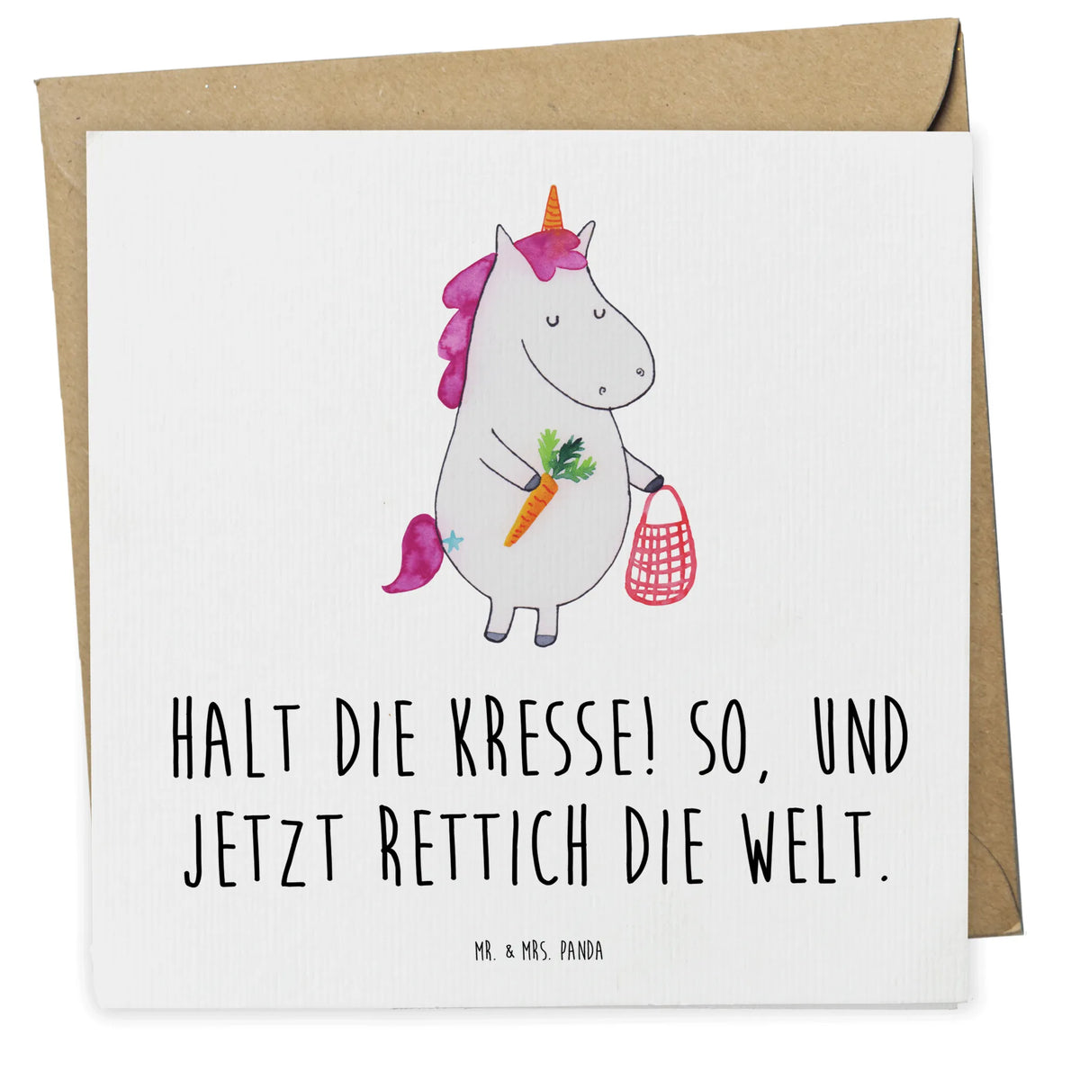 Deluxe Karte Einhorn Gemüse Klappkarte, anlasskarte, faltkarte, Glückwunschkarte, Grußkarte, doppelkarte, Unicorn, Einhorn, Einhörner, Einhorn Deko, Gemüse, Wochenmarkt, Biomarkt