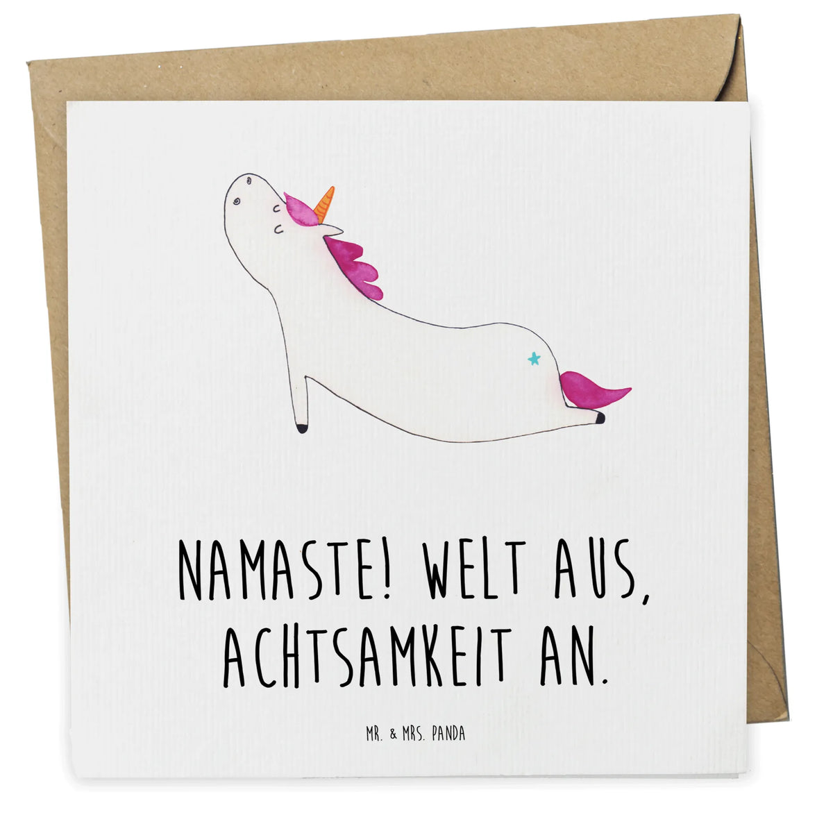 Deluxe Karte Einhorn Yoga anlasskarte, Klappkarte, Grußkarte, Glückwunschkarte, faltkarte, doppelkarte, Unicorn, Einhorn, Einhörner, Einhorn Deko, Sport, Yoga, Lustig, Yogamatte, Witzig, Achtsamkeit, Namaste, Entspannung, Joga, Süß