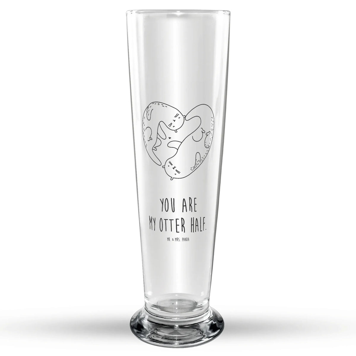 Bierglas Otter Herz Glasbierglas, Bier Glas, Bierglas, Glasbecher, Bierbecher, Trinkglas, Otter, Fischotter, Seeotter, Liebesbeweis, Jahrestag, Liebe, Verlobung, Liebesgeschenk, Herz, Love You, Bessere Hälfte, Gemeinsames Leben, Hochzeitstag