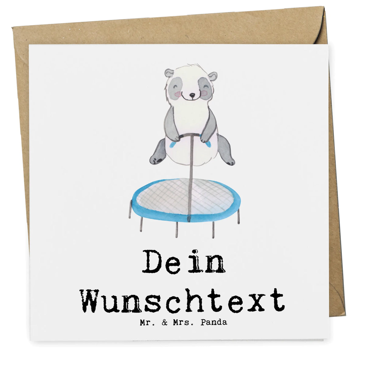 Personalized Deluxe Card panda trampoline jumping Gift, giving, thank you, award, profit, athlete, trampoline jumping, trampoline gymnastics