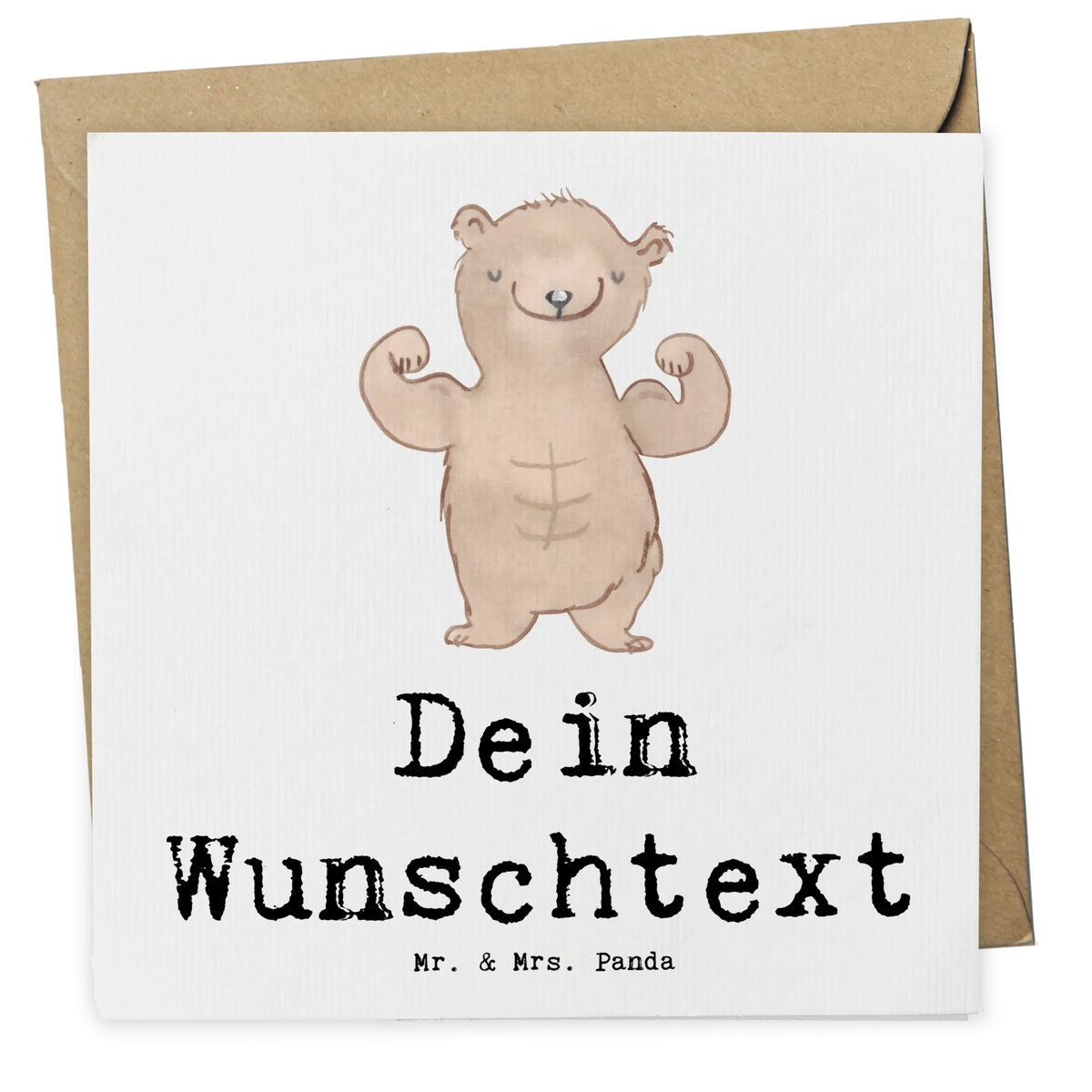 Personalized Deluxe Card bear body building Gift, giving, thank you, award, profit, athlete, competitive sports, sports, muscle mass, body shaping