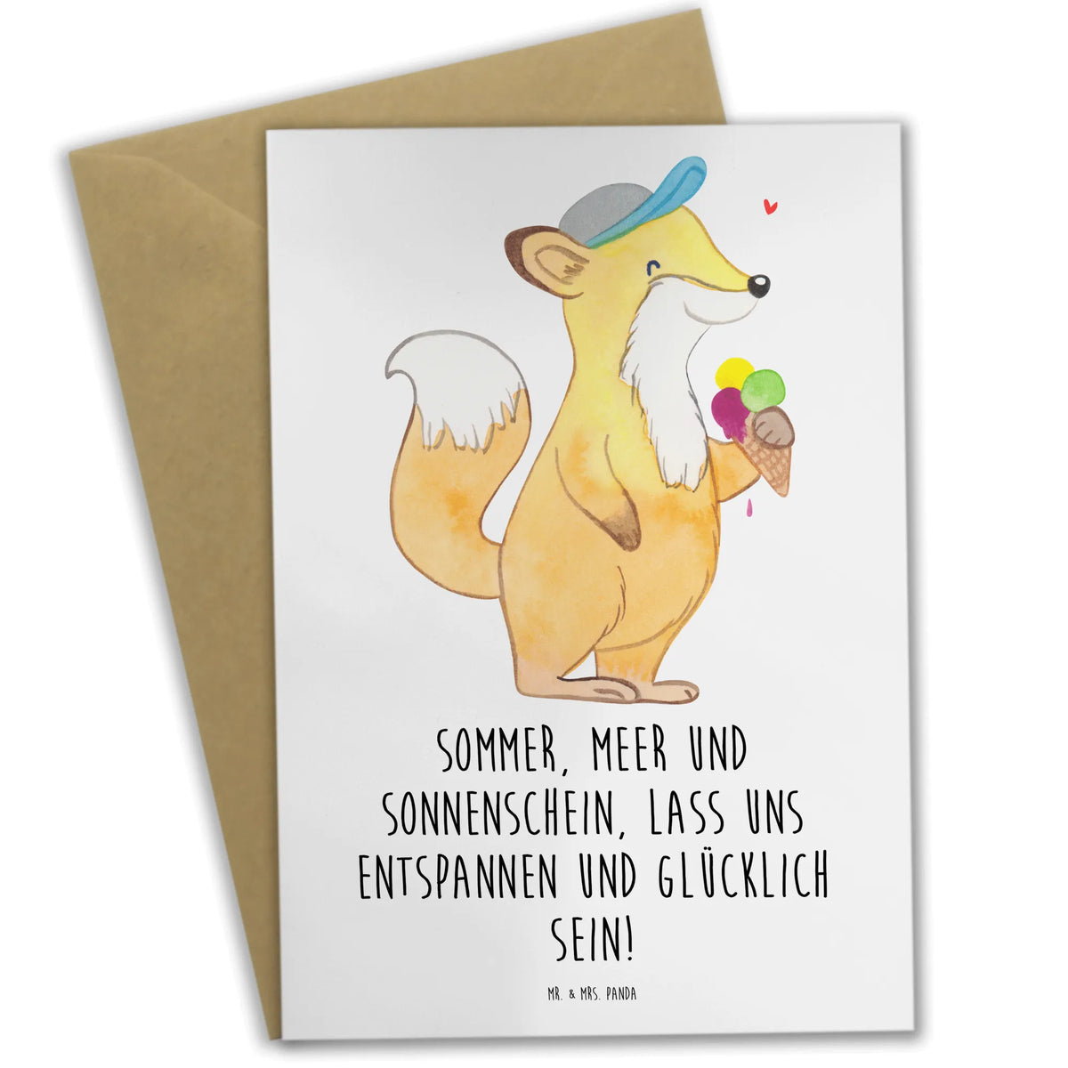 Greetings card Sommer, Meer und Sonnenschein, lass uns entspannen und glücklich sein! summer themes, vacation themes, products for vacationers, summer products
