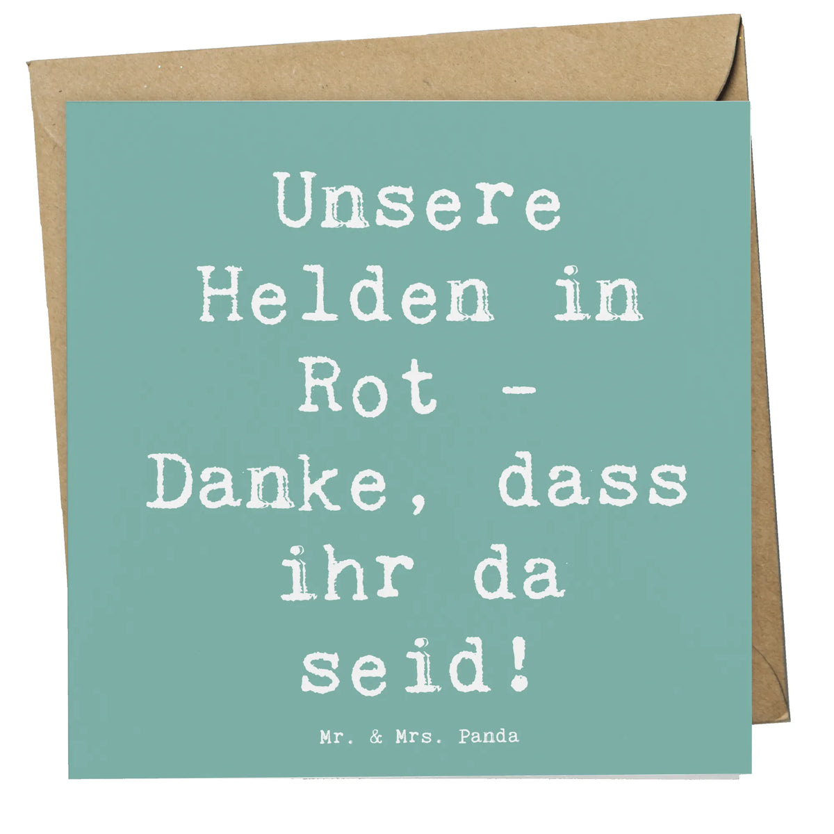 Deluxe Card Saying Unsere Helden in Rot - Danke, dass ihr da seid!