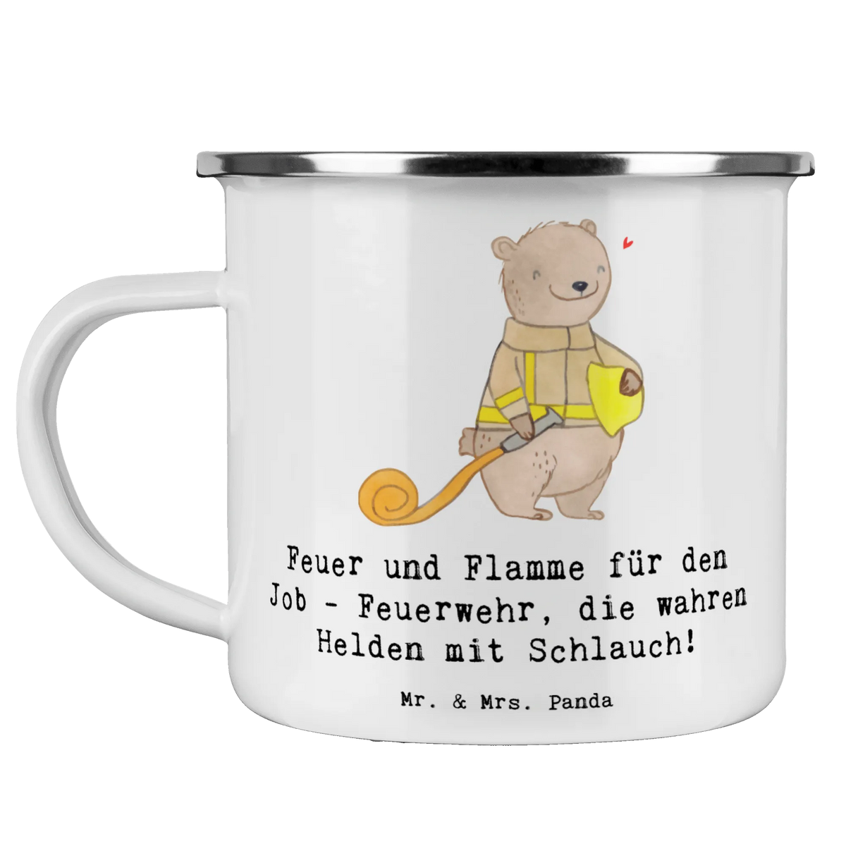 Camping Emaille Tasse Feuerwehrmann Helden