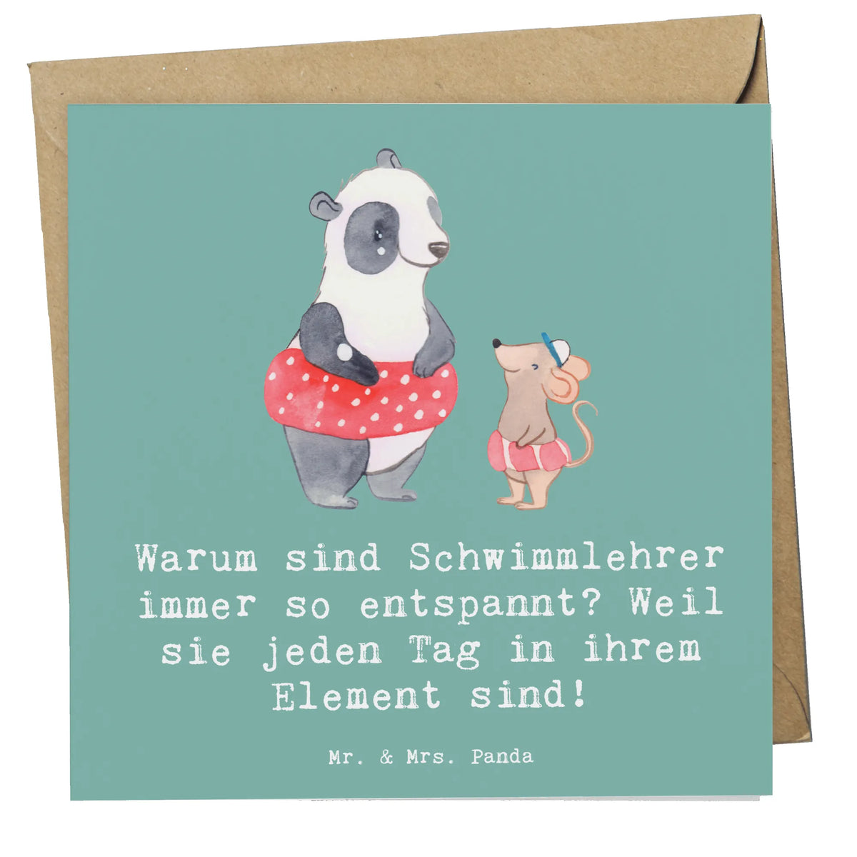 Deluxe Karte Entspannte Schwimmlehrer Klappkarte, faltkarte, Grußkarte, doppelkarte, anlasskarte, Glückwunschkarte, Firma, Mitarbeiter, Arbeitskollege, Kollegin, Kollege, Rente, Abschied, Ausbildung, Beruf, Jubiläum, Geschenk, Dankeschön, Danke, Schenken