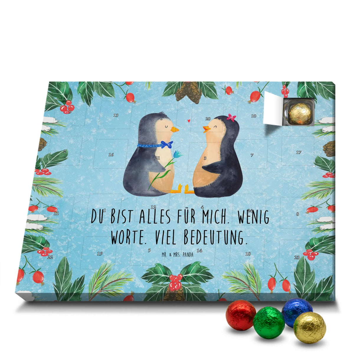 Chocolate advent calendar Penguin pair North Pole, Penguins, anniversary, great love, dream couple, lovers, wedding gift, wedding, wedding day, proof of love, penguins, love gift