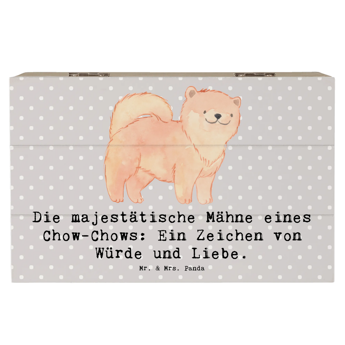 Skrzynia drewniana Die majestätische Mähne eines Chow-Chows: Ein Zeichen von Würde und Liebe. szczeniak, właściciel psa, dawanie, prezent, miłośnik zwierząt, pies rasowy, Pies, rasa psa
