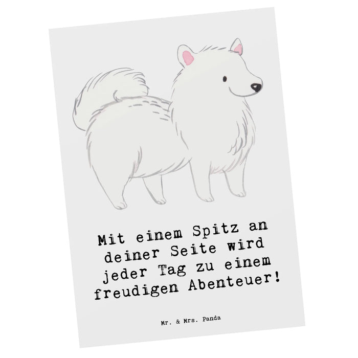 Postcard Mit einem Spitz an deiner Seite wird jeder Tag zu einem freudigen Abenteuer!