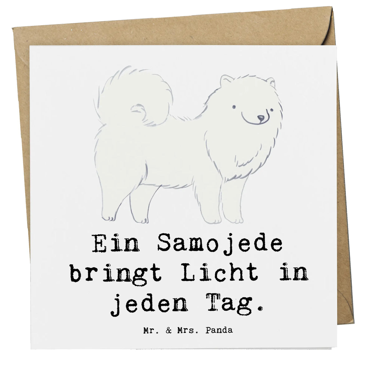 Deluxe Karte Samojede Licht anlasskarte, Klappkarte, faltkarte, Glückwunschkarte, Grußkarte, doppelkarte, Geschenk, Schenken, Hund, Hunderasse, Rassehund, Hundebesitzer, Tierfreund, Welpe