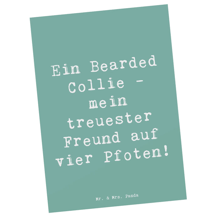 Postcard Saying Ein Bearded Collie - mein treuester Freund auf vier Pfoten!