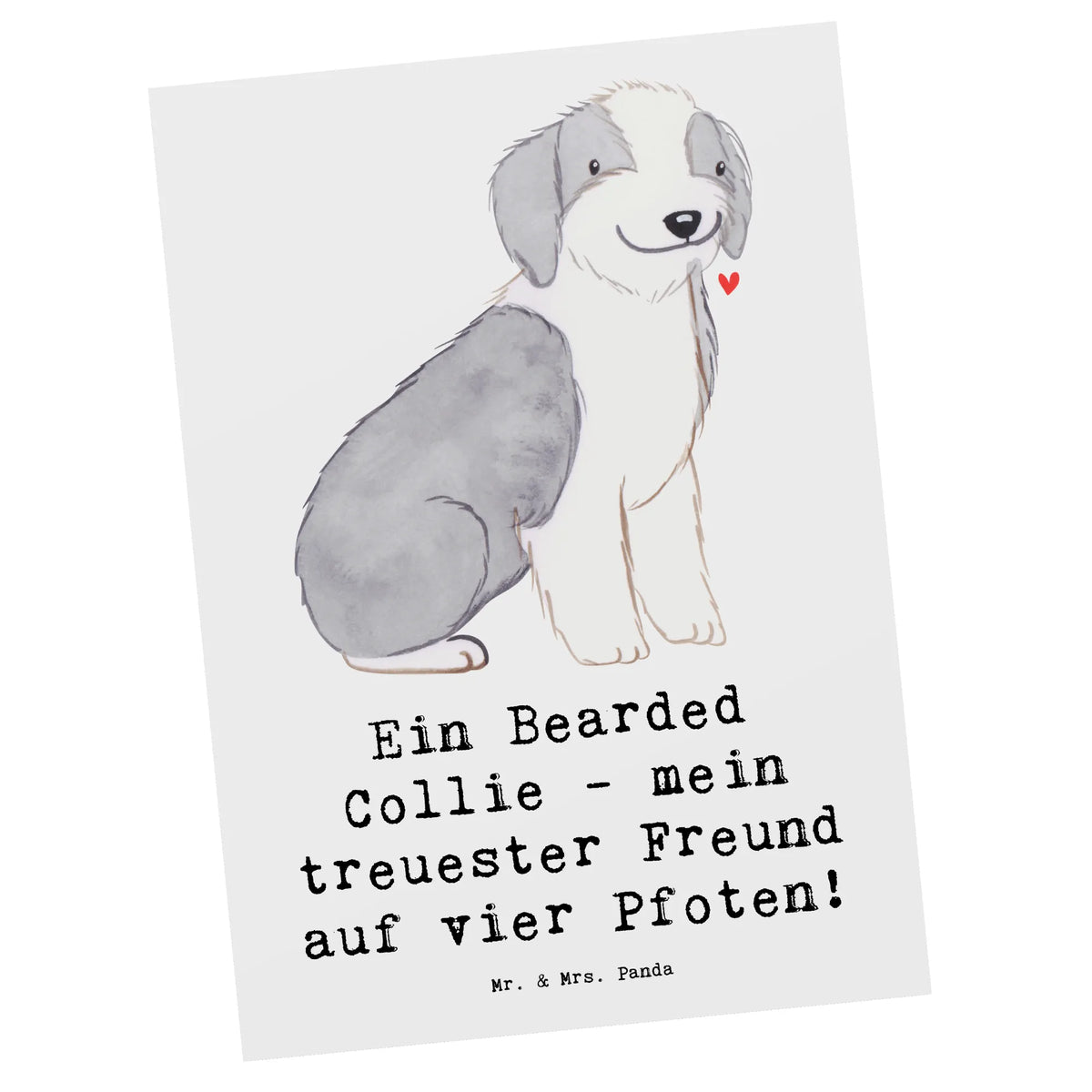 Postcard Ein Bearded Collie - mein treuester Freund auf vier Pfoten!