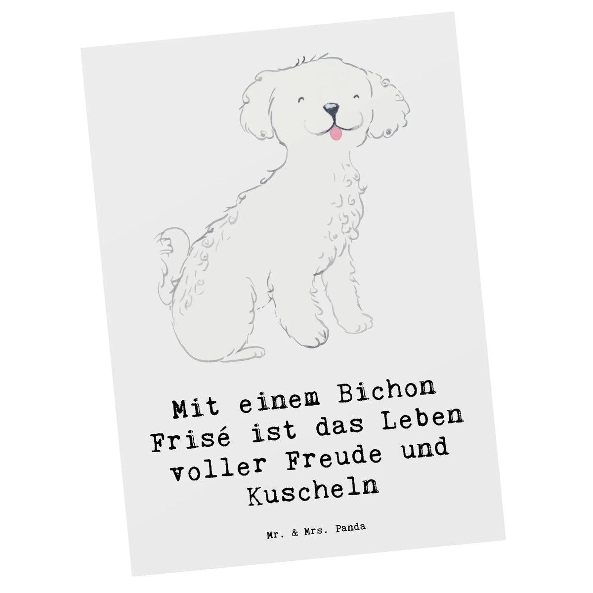 Postcard Mit einem Bichon Frisé ist das Leben voller Freude und Kuscheln