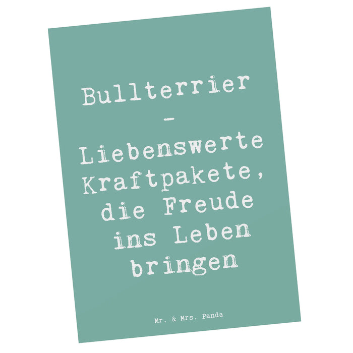 Postkarte Spruch Bullterrier Kraftpaket