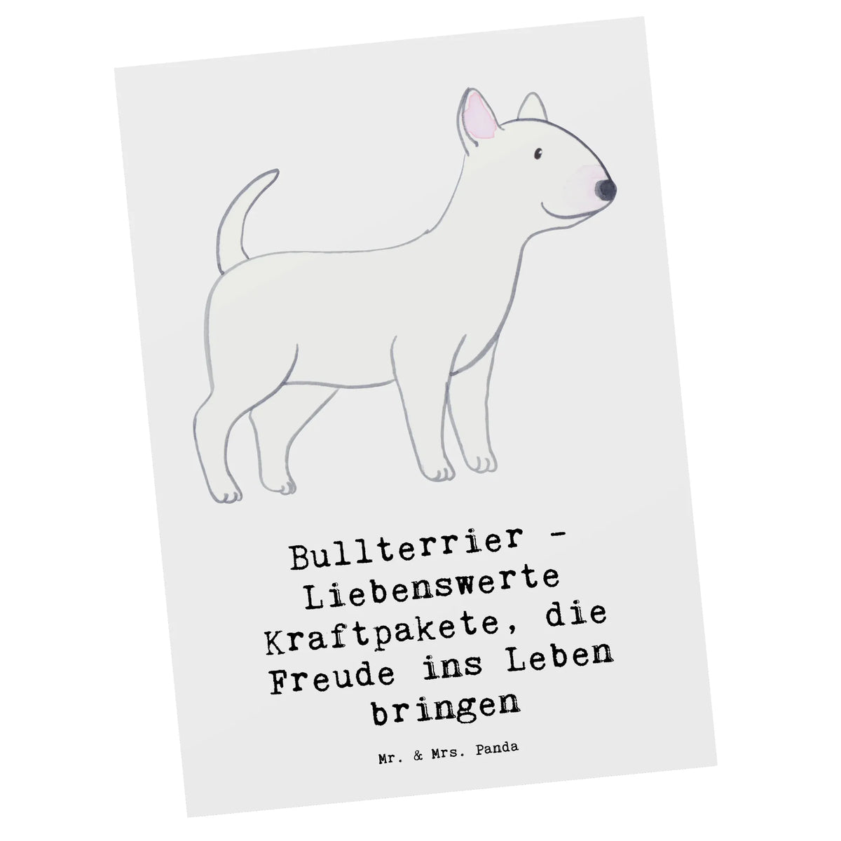 Postkarte Bullterrier Kraftpaket Ansichtskarten, spruchkarte, Grußkarte, bildkarte, Postkarte, Kunstkarten, Fotokarte, Motivkarte, Ansichtskarte, einzelkarte, Postkarten, kunstkarte, Designkarte, Geschenk, Schenken, Hund, Hunderasse, Rassehund, Hundebesitzer, Tierfreund, Welpe