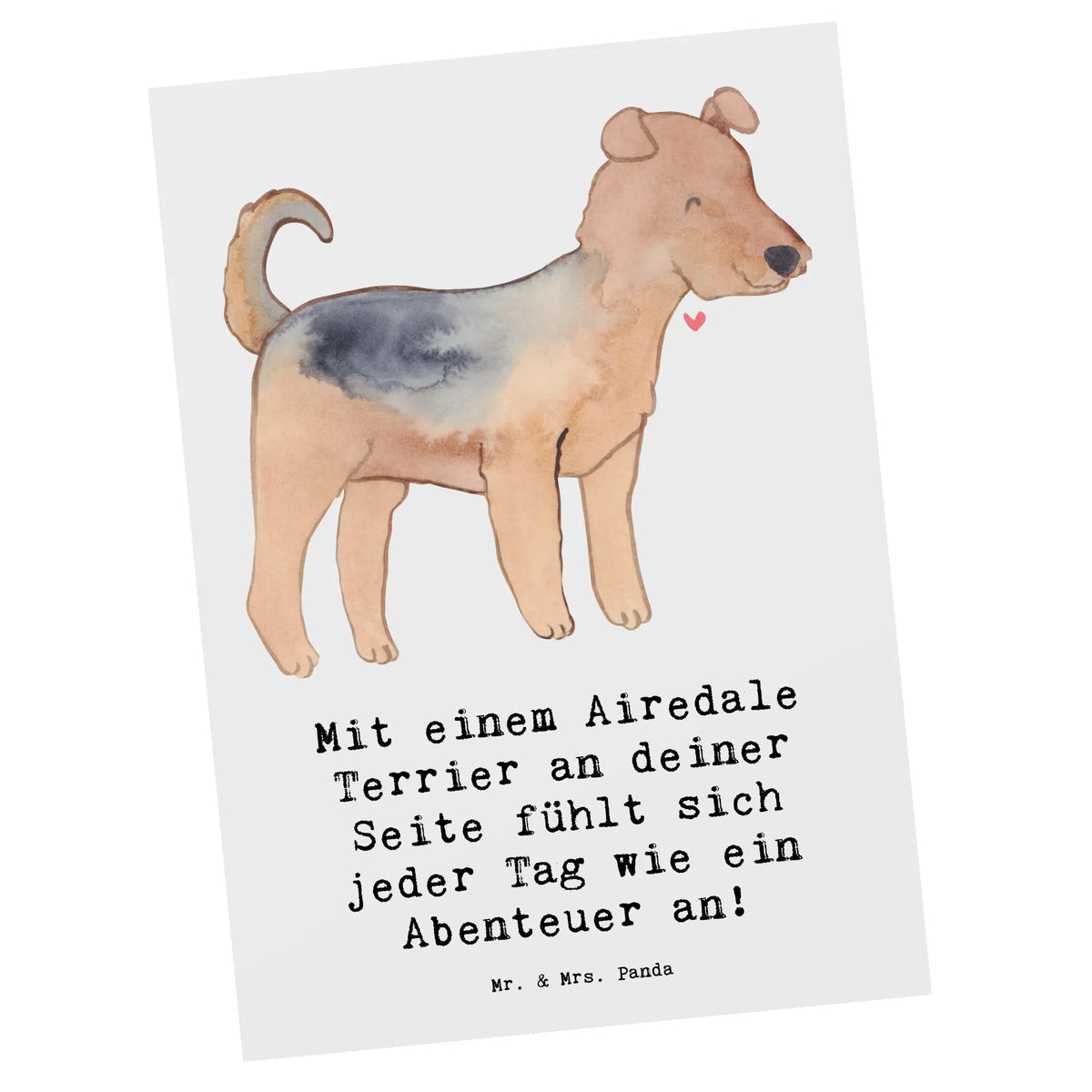 Postkarte Airedale Terrier Abenteuer Ansichtskarten, bildkarte, Grußkarte, Designkarte, Motivkarte, Postkarte, kunstkarte, Postkarten, spruchkarte, einzelkarte, Kunstkarten, Ansichtskarte, Fotokarte, Geschenk, Schenken, Hund, Hunderasse, Rassehund, Hundebesitzer, Tierfreund, Welpe