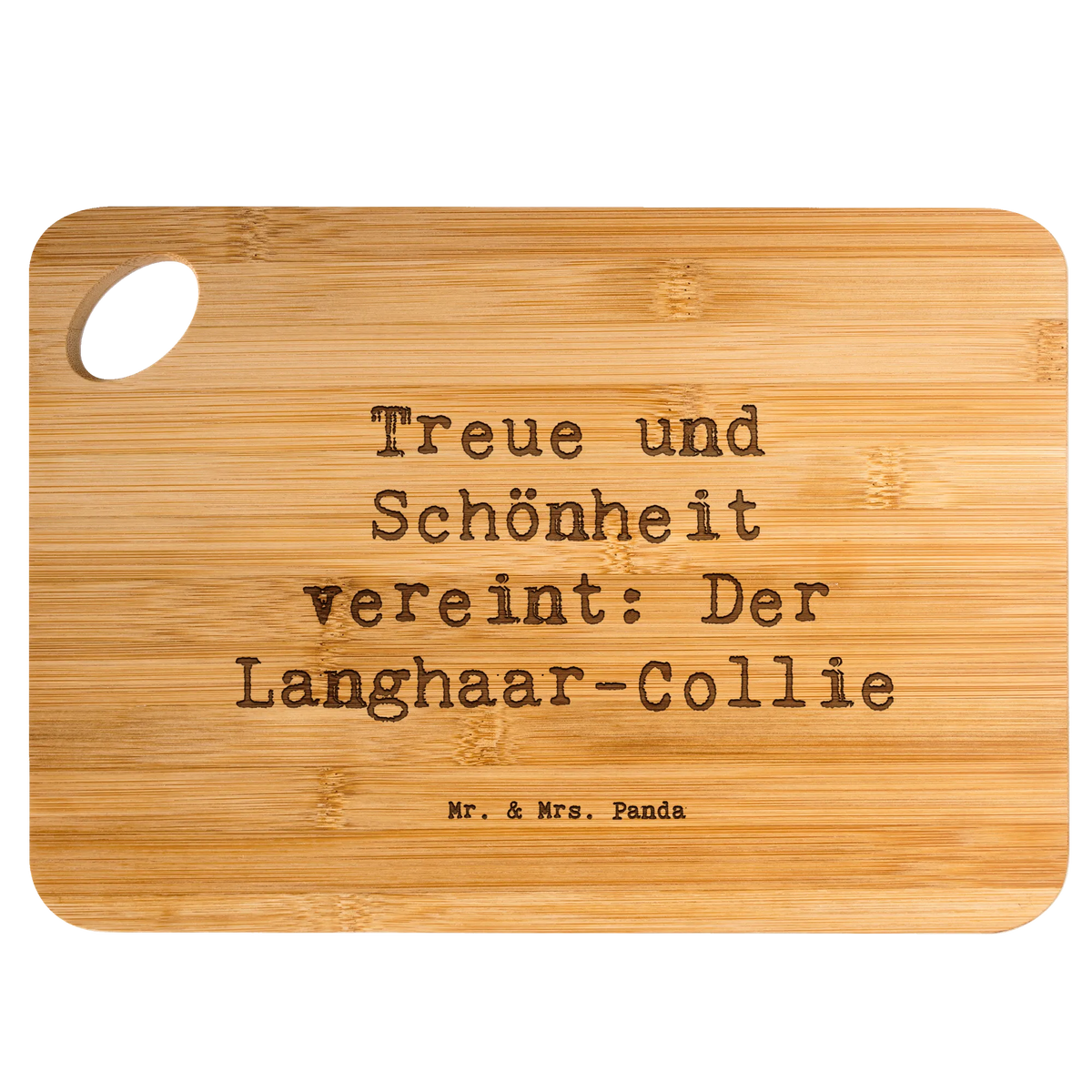 Bamboo chopping board Saying Treue und Schönheit vereint: Der Langhaar-Collie wood, carving board, cutting block, bamboo, board, kitchen board, robust, breakfast board, engraving, cutting board, dulcimer, nature, solid, breakfast, slices, kitchen, Dog, dog breed, purebred dog, dog owner, gift, animal lover, giving, puppy