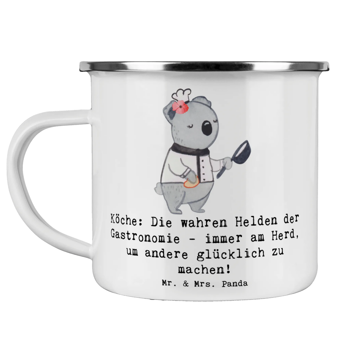 Enamel camping mug Köche: Die wahren Helden der Gastronomie - immer am Herd, um andere glücklich zu machen! gift, sayings, gift idea, best, farewell gift, passing exam, anniversary, retirement, promotion, job start, profession