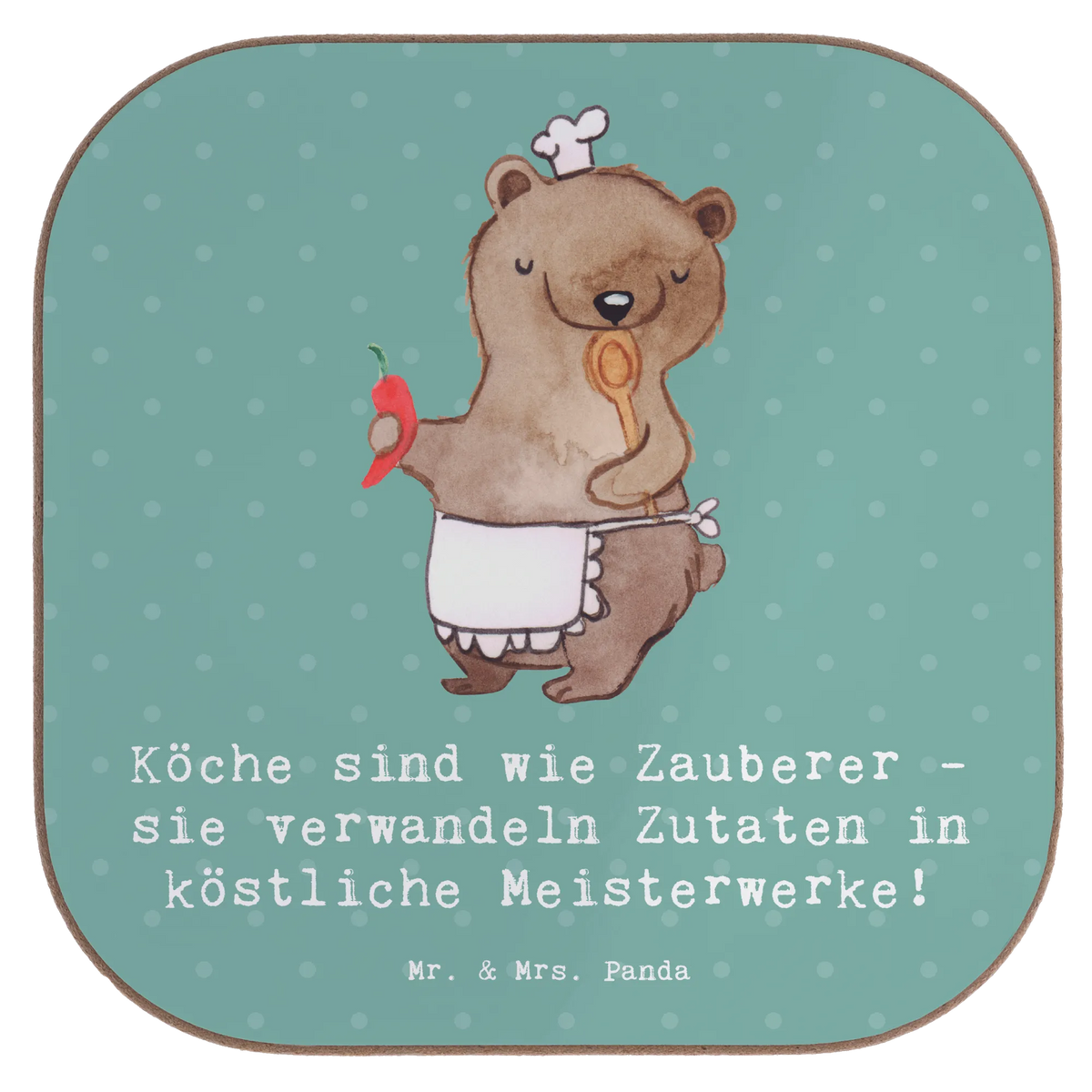 Square coaster Köche sind wie Zauberer - sie verwandeln Zutaten in köstliche Meisterwerke! gift, sayings, gift idea, best, farewell gift, passing exam, anniversary, retirement, promotion, job start, profession