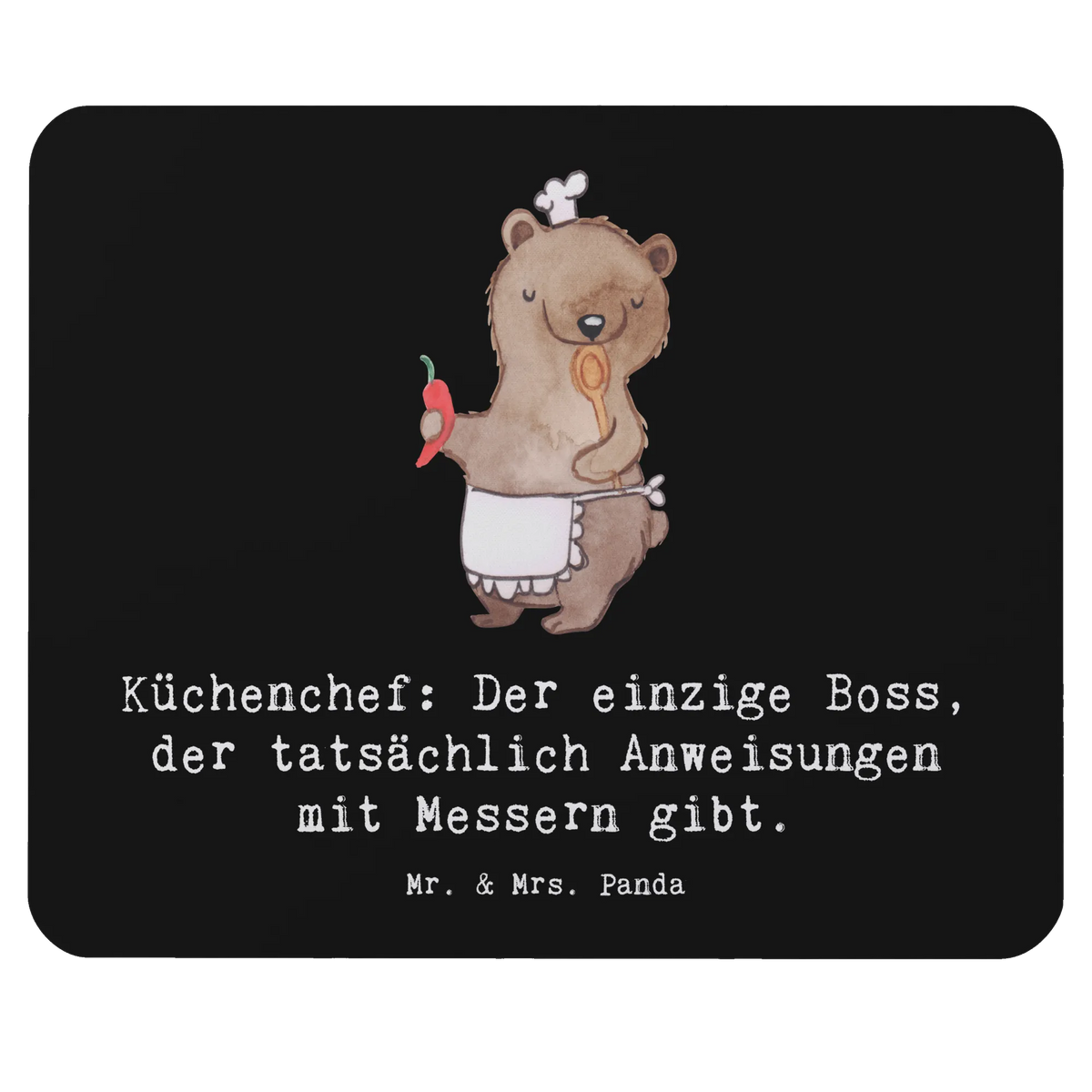 Mouse mat Küchenchef: Der einzige Boss, der tatsächlich Anweisungen mit Messern gibt. gift, sayings, gift idea, best, farewell gift, passing exam, anniversary, retirement, promotion, job start, profession