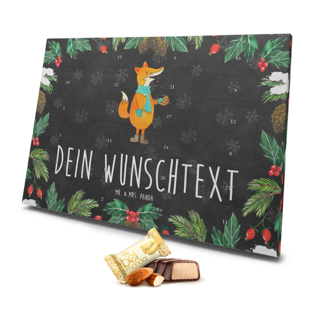 Personalisierter Marzipan Adventskalender Fuchs Keks Personalisierter Marzipan Adventskalender, Fuchs, Weihnachtszeit, Kekse, Liebe, Plätzchen, Füchse, Winter, Backen Spruch, Küche Deko