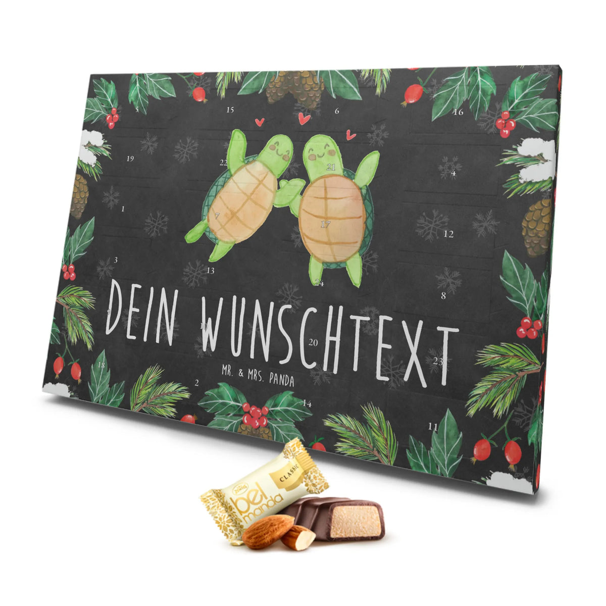 Personalisierter Marzipan Adventskalender Schildkröten Paar Personalisierter Marzipan Adventskalender, Liebe, Partner, Freund, Freundin, Ehemann, Ehefrau, Heiraten, Verlobung, Heiratsantrag, Liebesgeschenk, Jahrestag, Hocheitstag, Hochzeitstag, Liebesbeweis, Mitbringsel, Valentinstag, Geschenk für Partner, Geschenk für Frauen, für Männer, für Ehemann, Geschenk für Freundin