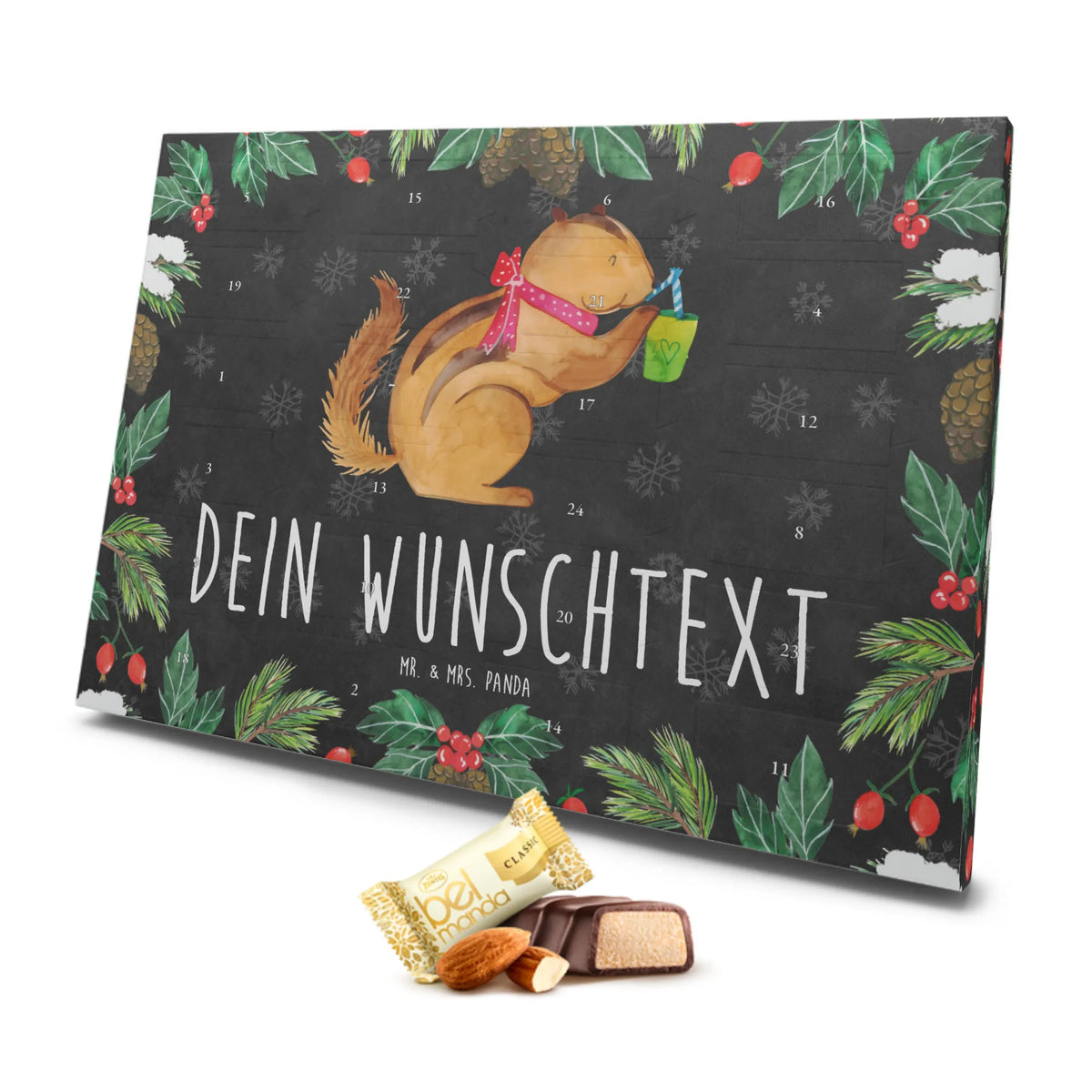 Personalisierter Marzipan Adventskalender Eichhörnchen Smoothie Personalisierter Marzipan Adventskalender, Tiermotive, Gute Laune, lustige Sprüche, Tiere, Green Smoothies, Streifenhörnchen, Abnehmen, Diät, Eichhörnchen