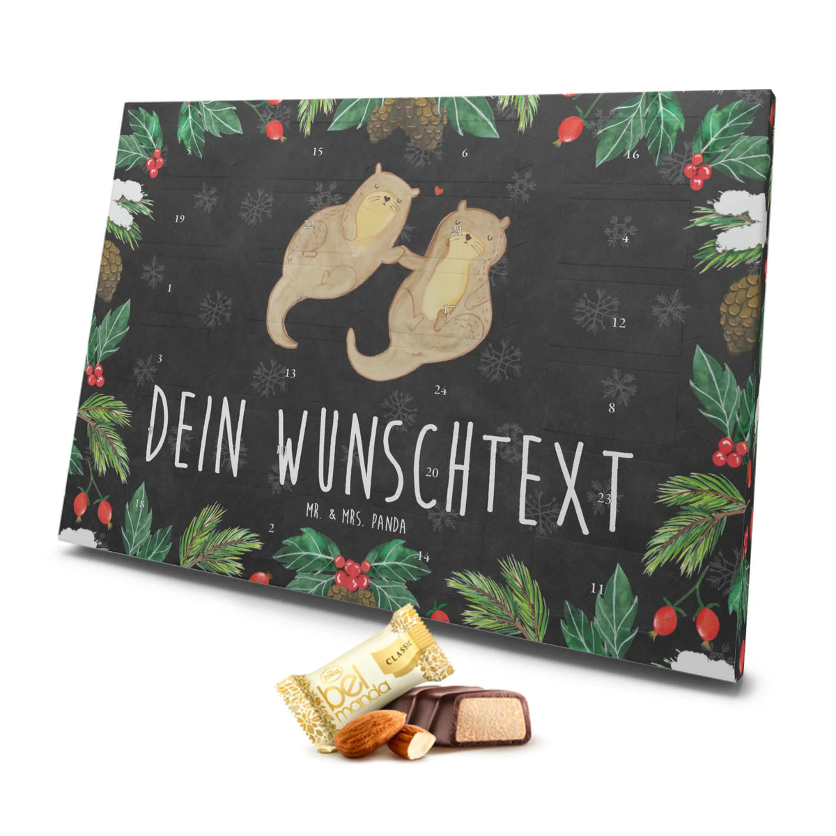 Personalisierter Marzipan Adventskalender Otter Hände halten Personalisierter Marzipan Adventskalender, Otter, Fischotter, Seeotter, Otter Seeotter See Otter