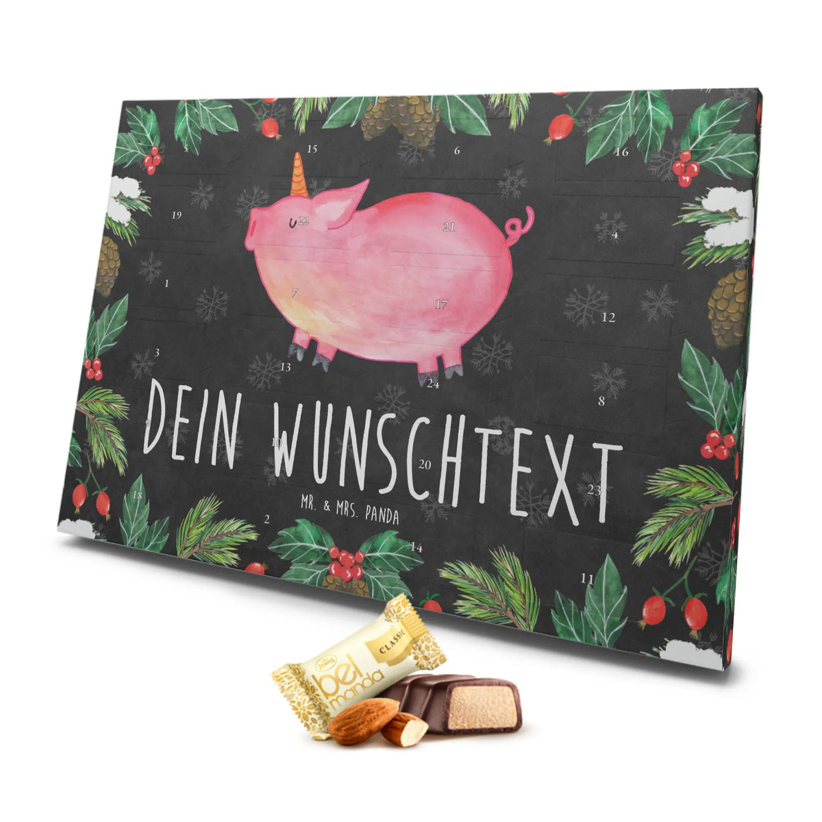 Personalisierter Marzipan Adventskalender Einhorn Schwein Personalisierter Marzipan Adventskalender, Einhorn, Einhörner, Einhorn Deko, Unicorn, english, geschenk, englisch, Bauer, Schwein, Pig, funny, witzig. lustig, Spaß, Schweinhorn, Spruch, Piggy, Party