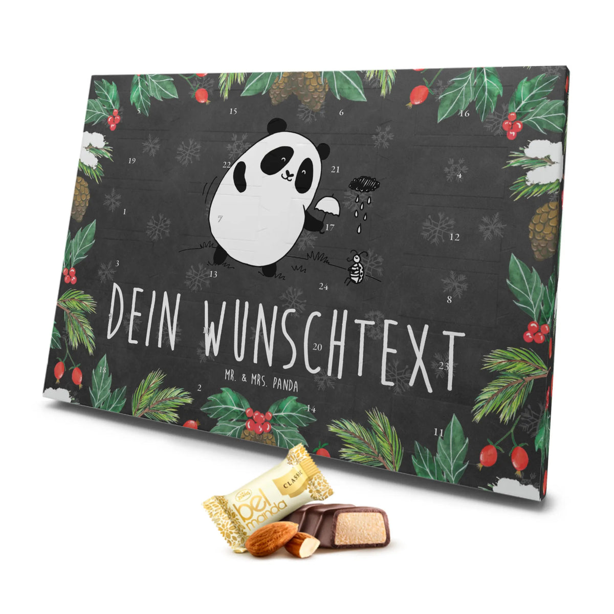 Personalisierter Marzipan Adventskalender Panda Zusammenhalt Personalisierter Marzipan Adventskalender