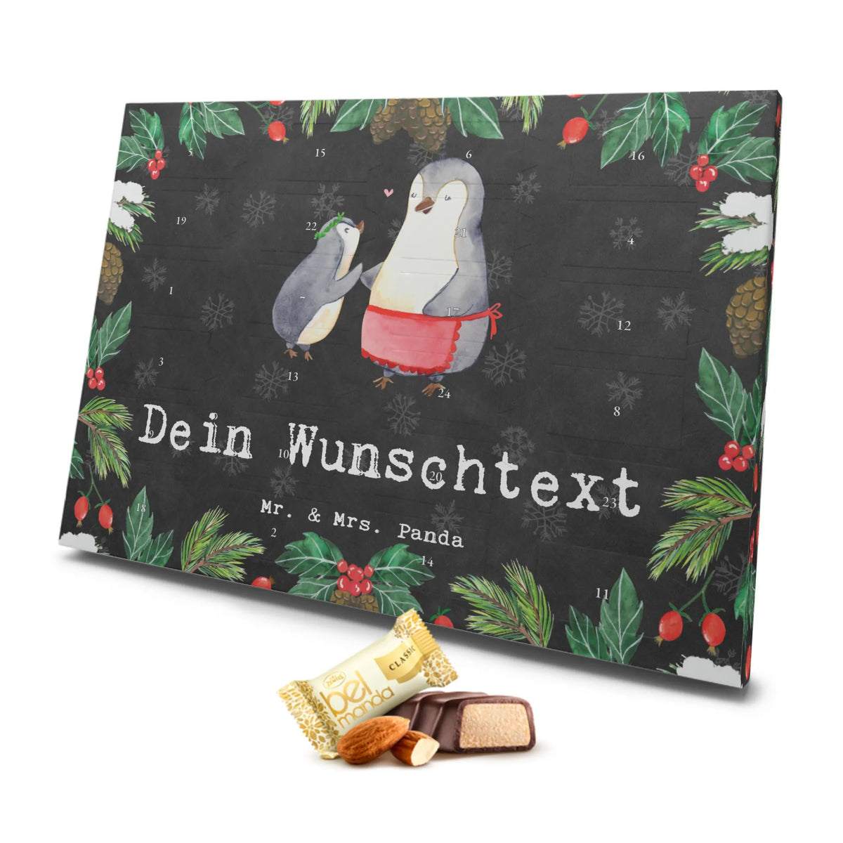 Personalisierter Marzipan Adventskalender Pinguin Beste Mutti der Welt Personalisierter Marzipan Adventskalender, für, Dankeschön, Geschenk, Schenken, Geburtstag, Geburtstagsgeschenk, Geschenkidee, Danke, Bedanken, Mitbringsel, Freude machen, Geschenktipp, Beste, Sohn, Supermama, Mama, Mutter, Beste Mama, Muttertag, Mutti, Ma, Tochter, Mami