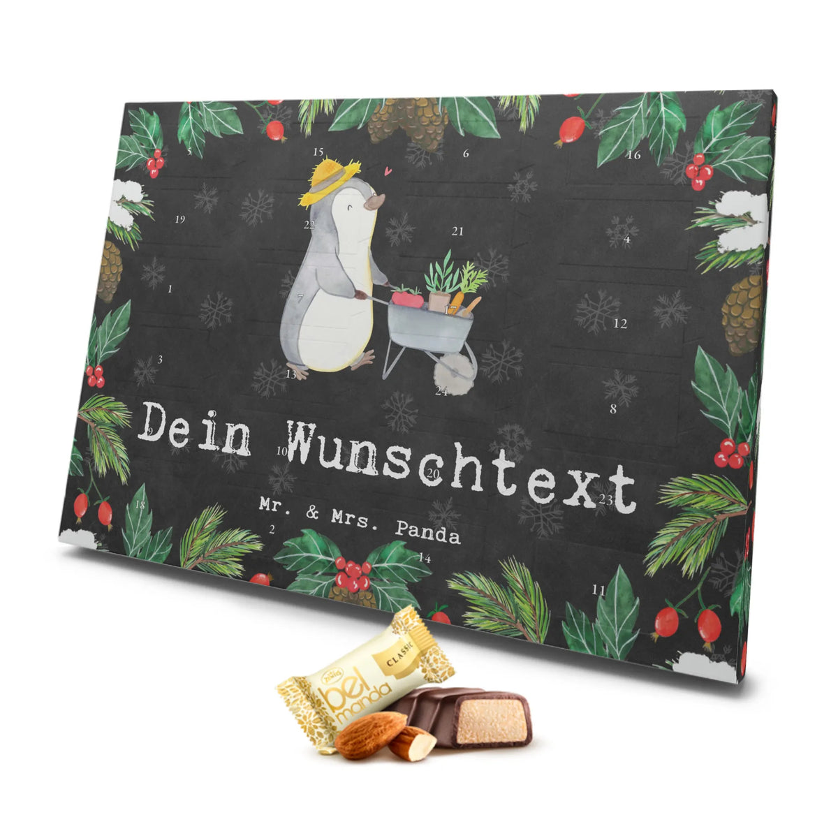 Personalisierter Marzipan Adventskalender Pinguin Gartenarbeit Personalisierter Marzipan Adventskalender, Geschenk, Sport, Sportart, Hobby, Schenken, Danke, Dankeschön, Auszeichnung, Gewinn, Sportler, Gartenpflege, Gartenarbeit, Urban gardening, Gärtnern