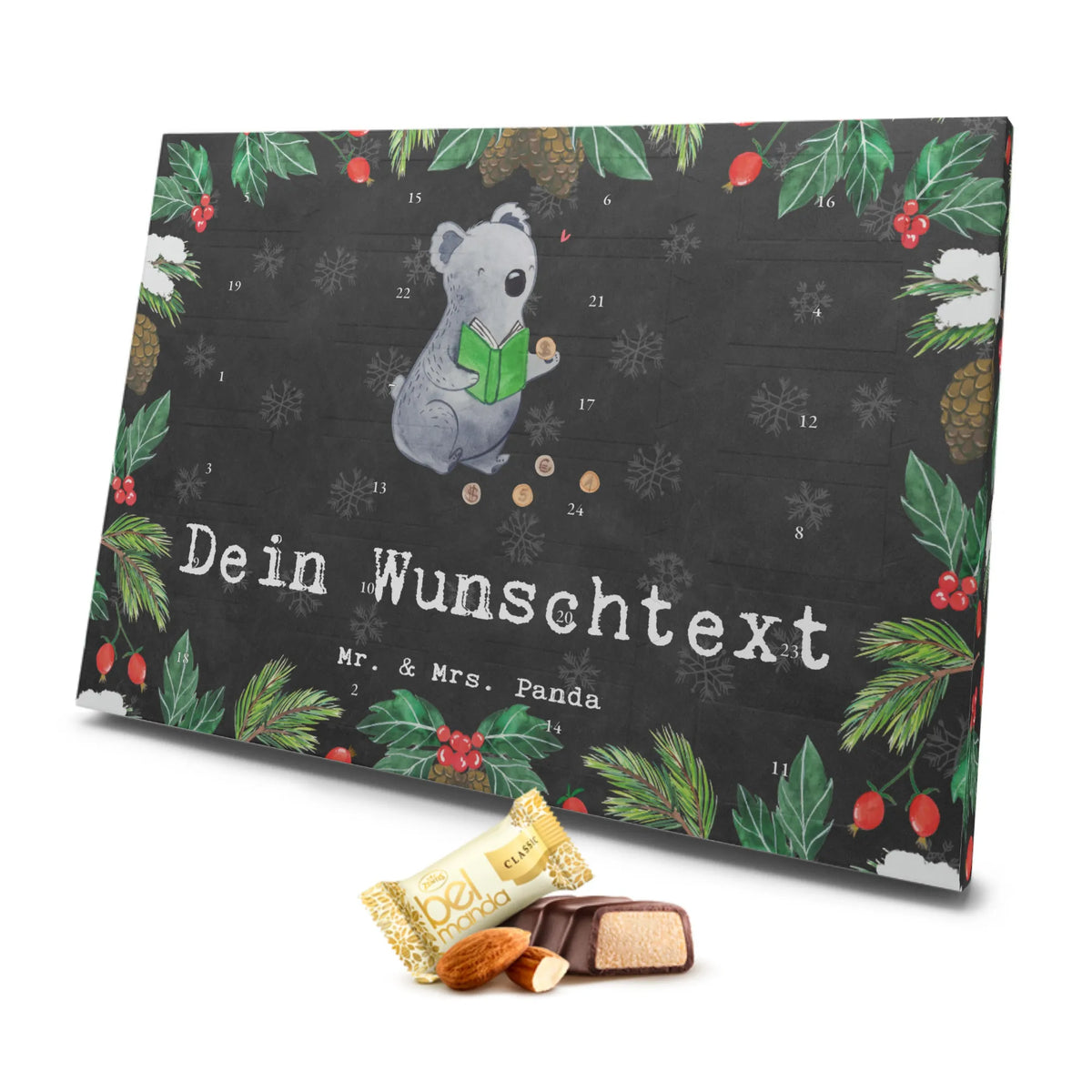 Personalisierter Marzipan Adventskalender Koala Münzen sammeln Personalisierter Marzipan Adventskalender, Geschenk, Sport, Sportart, Hobby, Schenken, Danke, Dankeschön, Auszeichnung, Gewinn, Sportler, Münzen sammeln, Münzen aus aller Welt, Numismatik