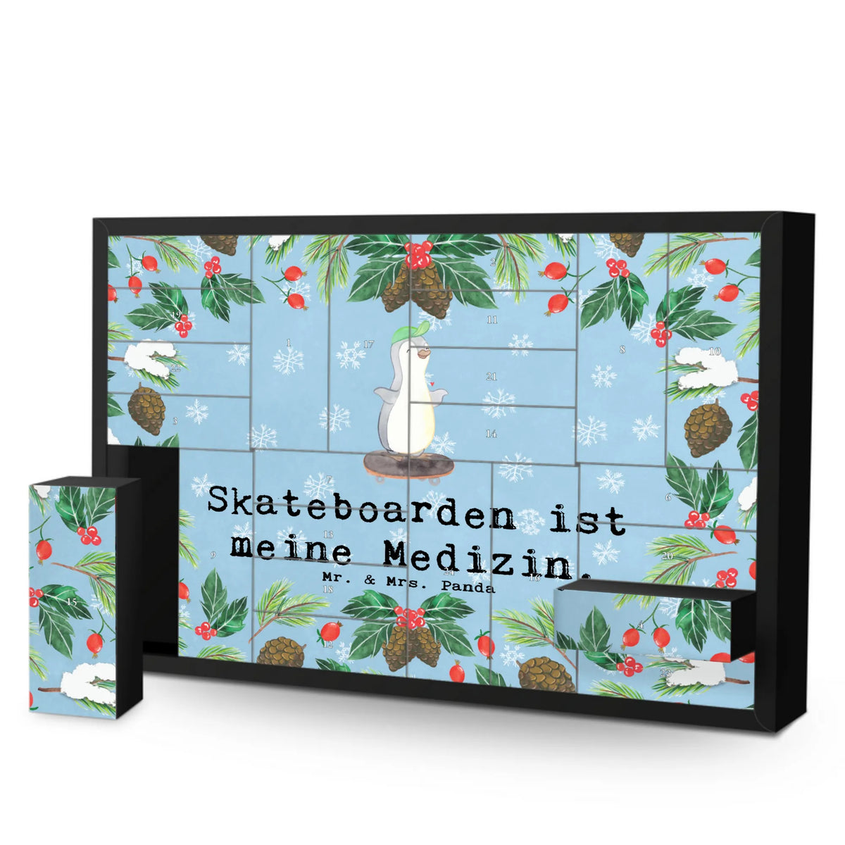 Befüllbarer Adventskalender Pinguin Skateboarden Kalender Zum Befüllen, Schachtel Adventskalender, Bastel Adventskalender, Weihnachtskalender, selbstbefüllbarer adventskalender, Adventskalender, Leerer Adventskalender, Adventskalender Schachtel, Diy Adventskalender, diy weihnachtskalender, Adventskalender Box, Geschenkekalender, Sportart, Hobby, Danke, Dankeschön, Sport, Auszeichnung, Schenken, Gewinn, Sportler, Geschenk, Skateplatz, Skateboard fahren, Skateboarden, Skaten, Skateboard