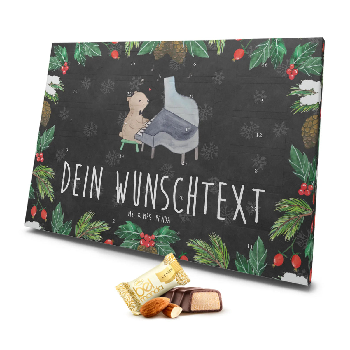 Personalisierter Marzipan Adventskalender Bär Klavier Personalisierter Marzipan Adventskalender, Instrumente, Geschenke Musiker, Musikliebhaber, Konzert, Klassik, Flügel, Pianist, Klavier, Bär