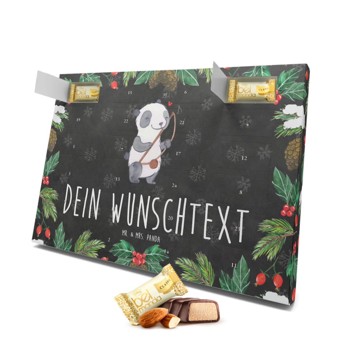 Personalisierter Marzipan Adventskalender Panda Berimbau Personalisierter Marzipan Adventskalender, Instrumente, Geschenke Musiker, Musikliebhaber, Berimbau, Maultrommel, Traditionsmusik, Capoeira, Panda, Brasilien