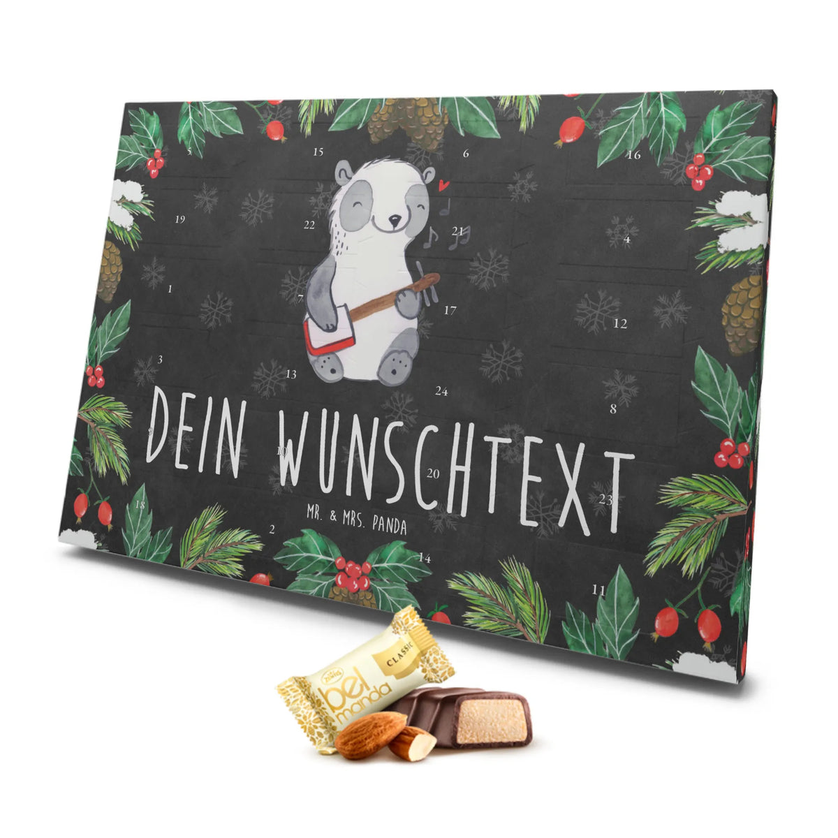 Personalisierter Marzipan Adventskalender Panda Shamisen Personalisierter Marzipan Adventskalender, Instrumente, Geschenke Musiker, Musikliebhaber, Panda, China, Shamisen, Laute, Traditionsmusik