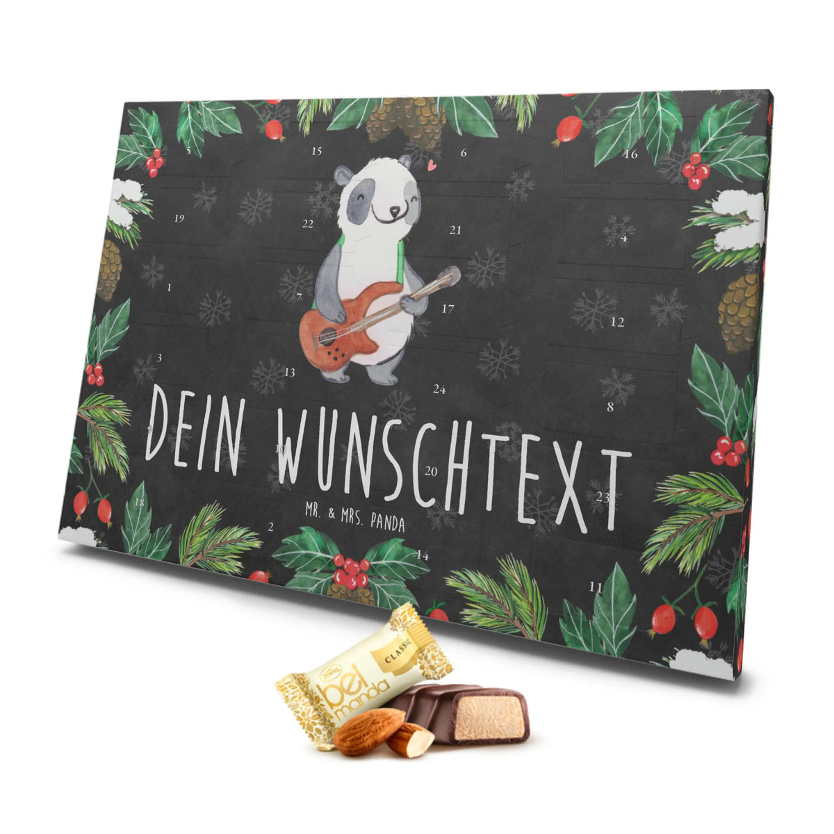 Personalisierter Marzipan Adventskalender Panda Bassgitarre Personalisierter Marzipan Adventskalender, Instrumente, Geschenke Musiker, Musikliebhaber, Band, E-Bass, Bassgitarre, Verstärker, Panda